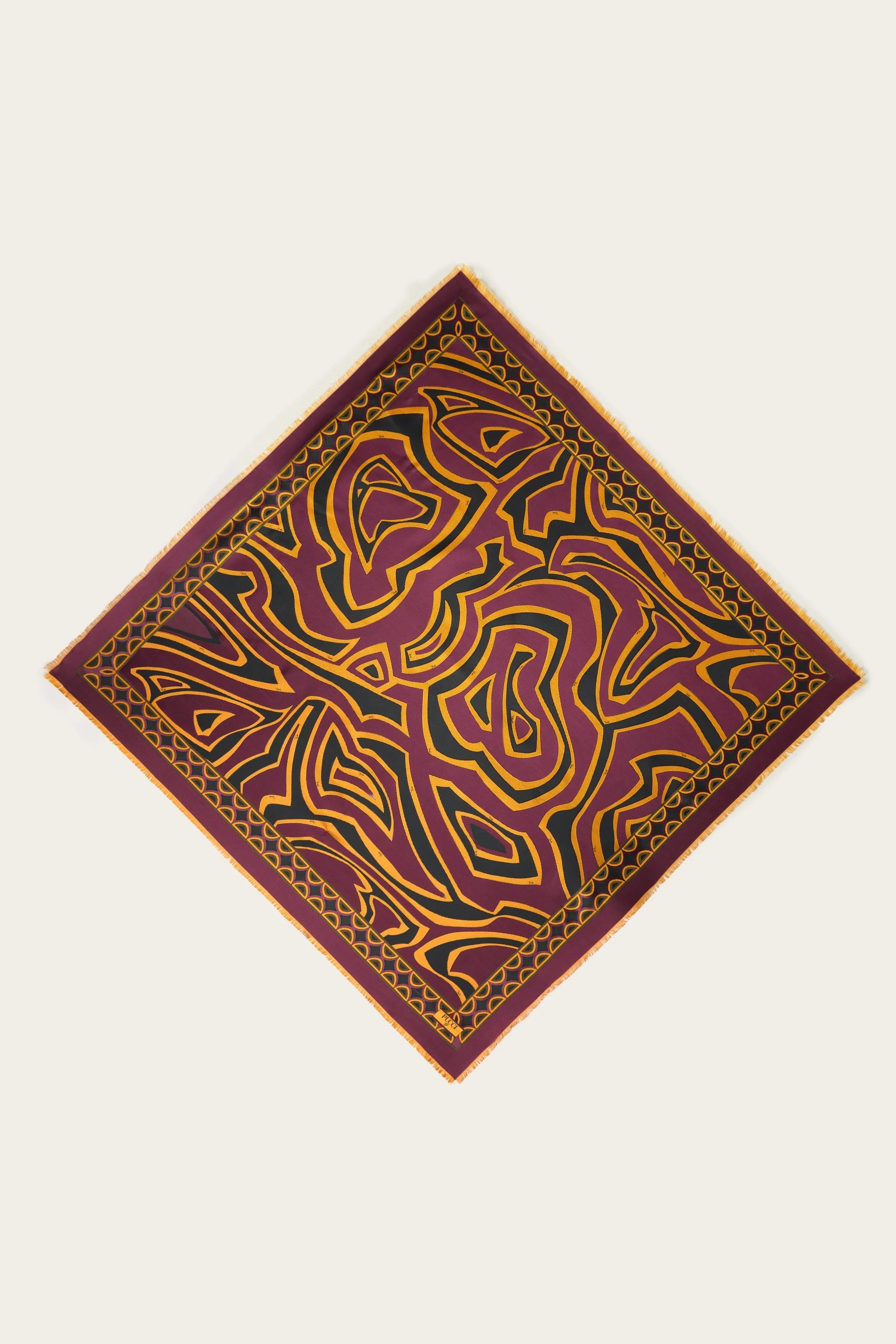 LABIRINTO PRINT WOOL AND SILK SHAWL - 1