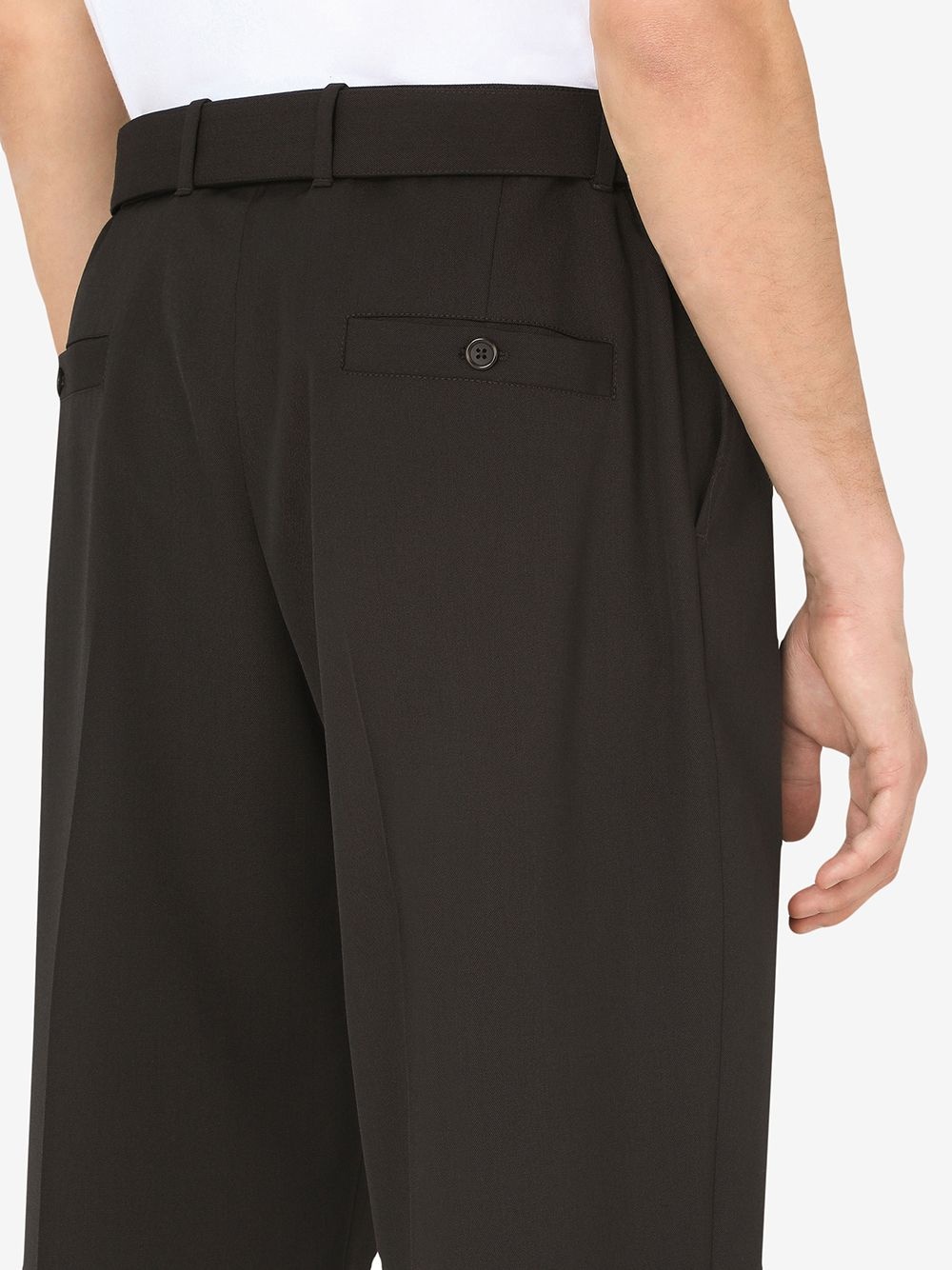 belted-waist pleat trousers - 5