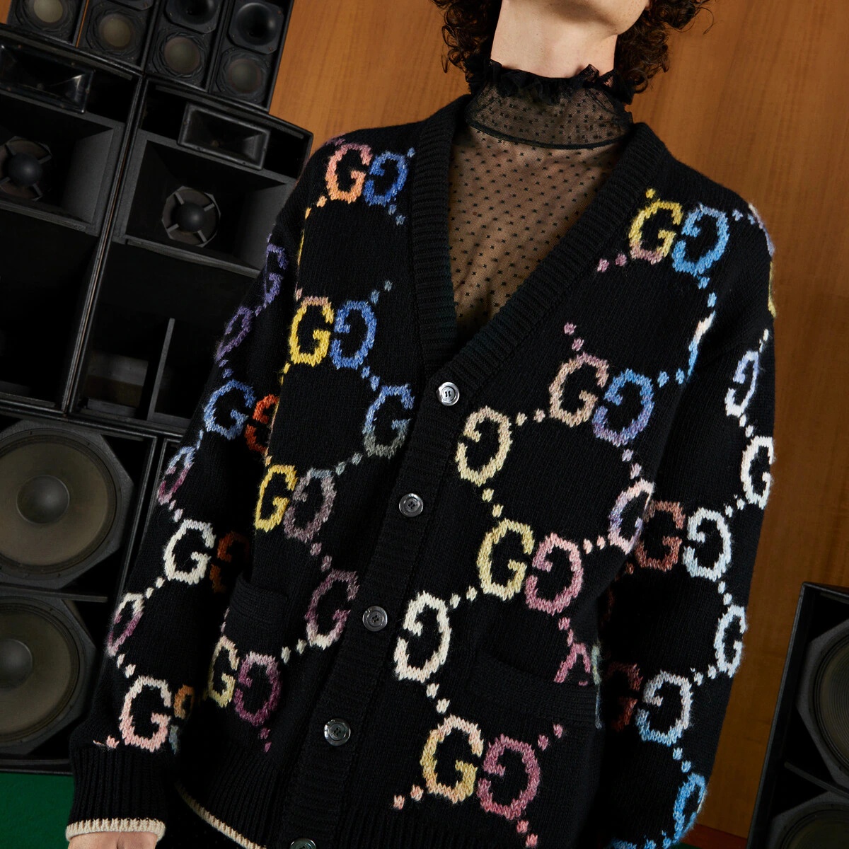 GG wool jacquard cardigan - 3
