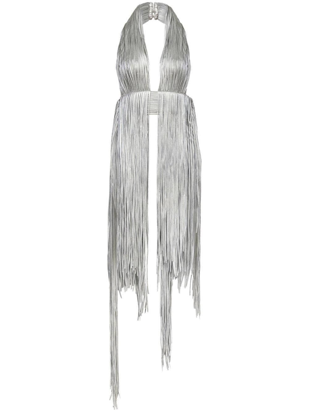 fringed halterneck top - 1