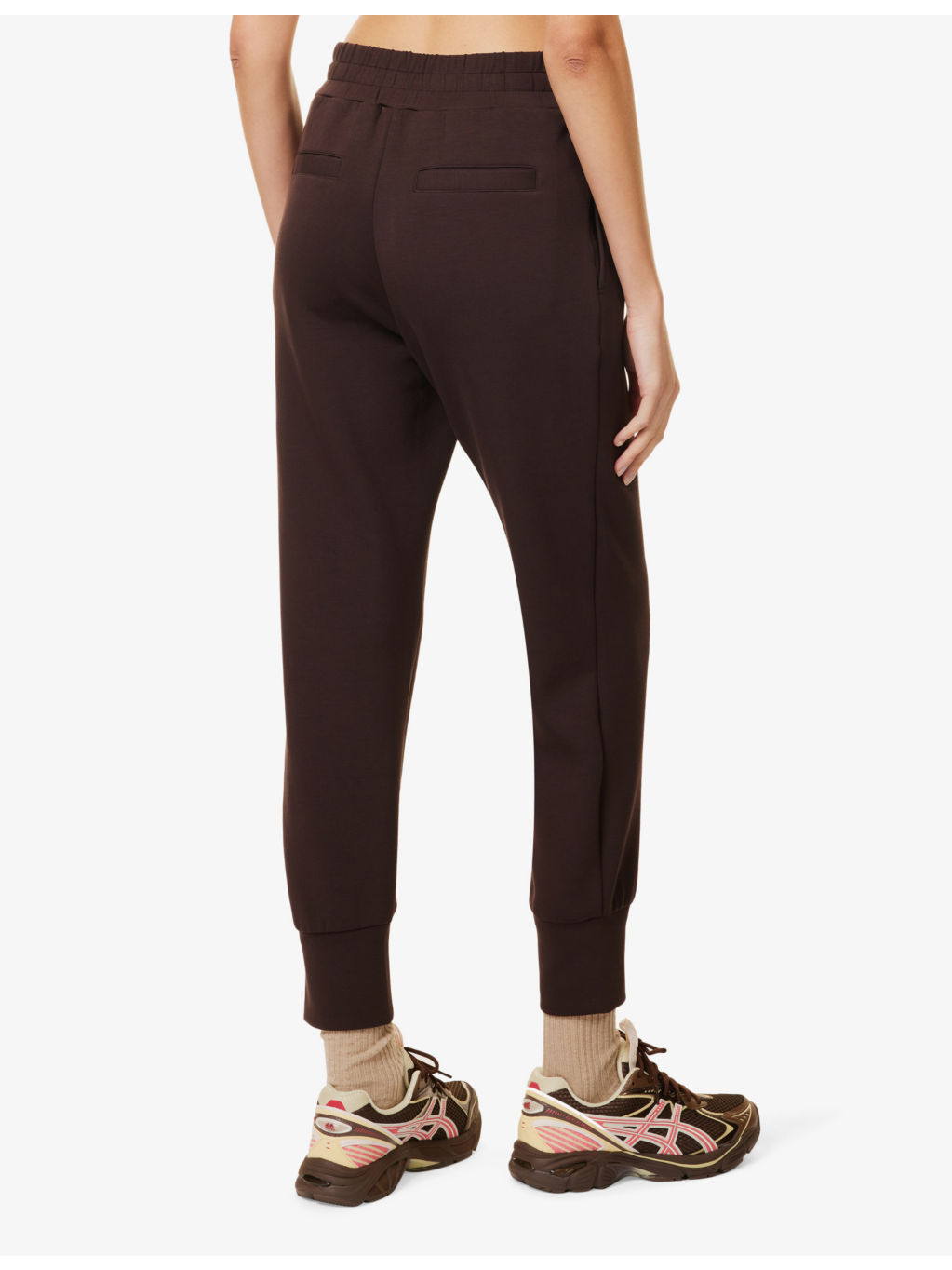 Slip-pocket elasticated-waistband stretch-jersey jogging bottoms - 4