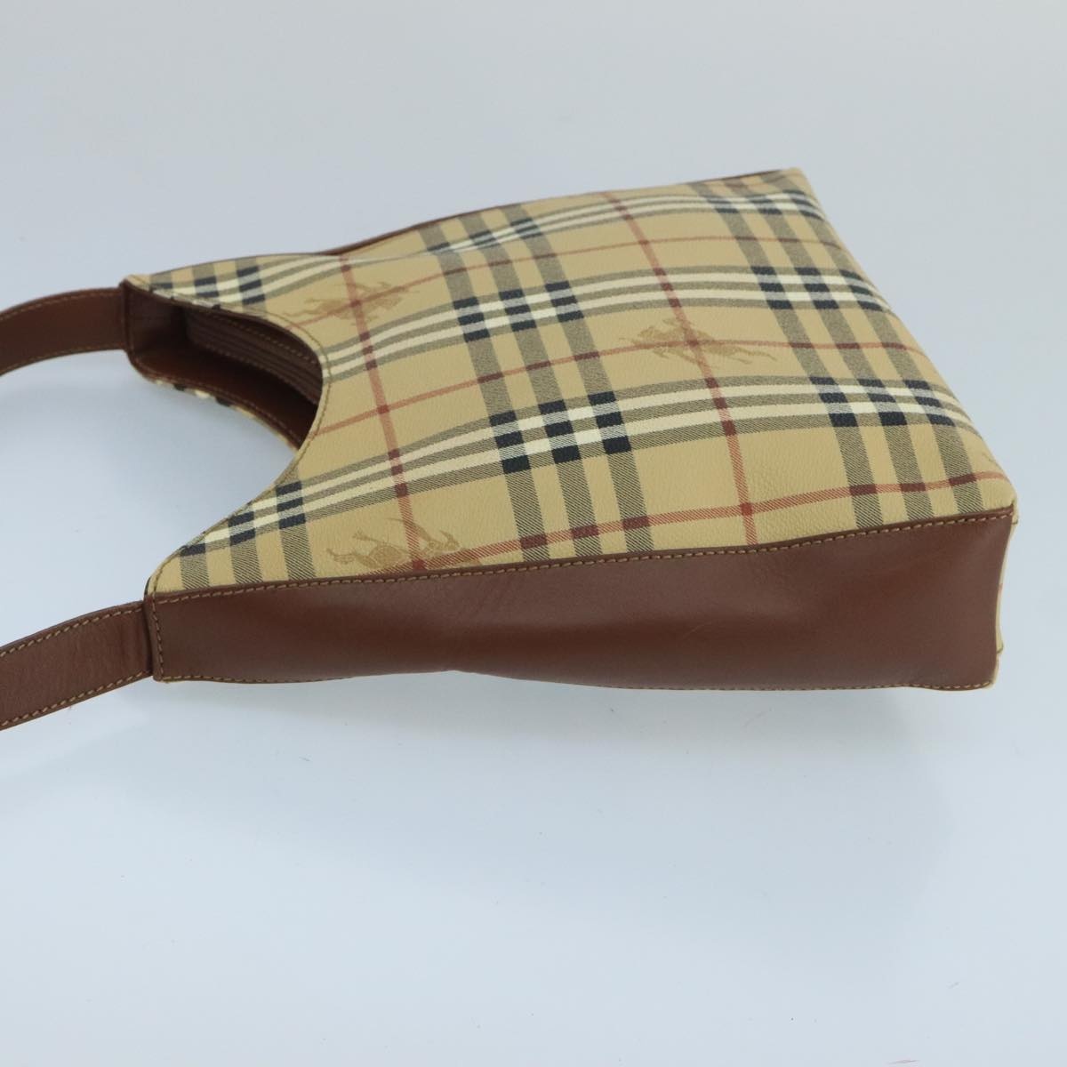 Burberry Nova Check Shoulder Bag Pvc Leather Beige - 5