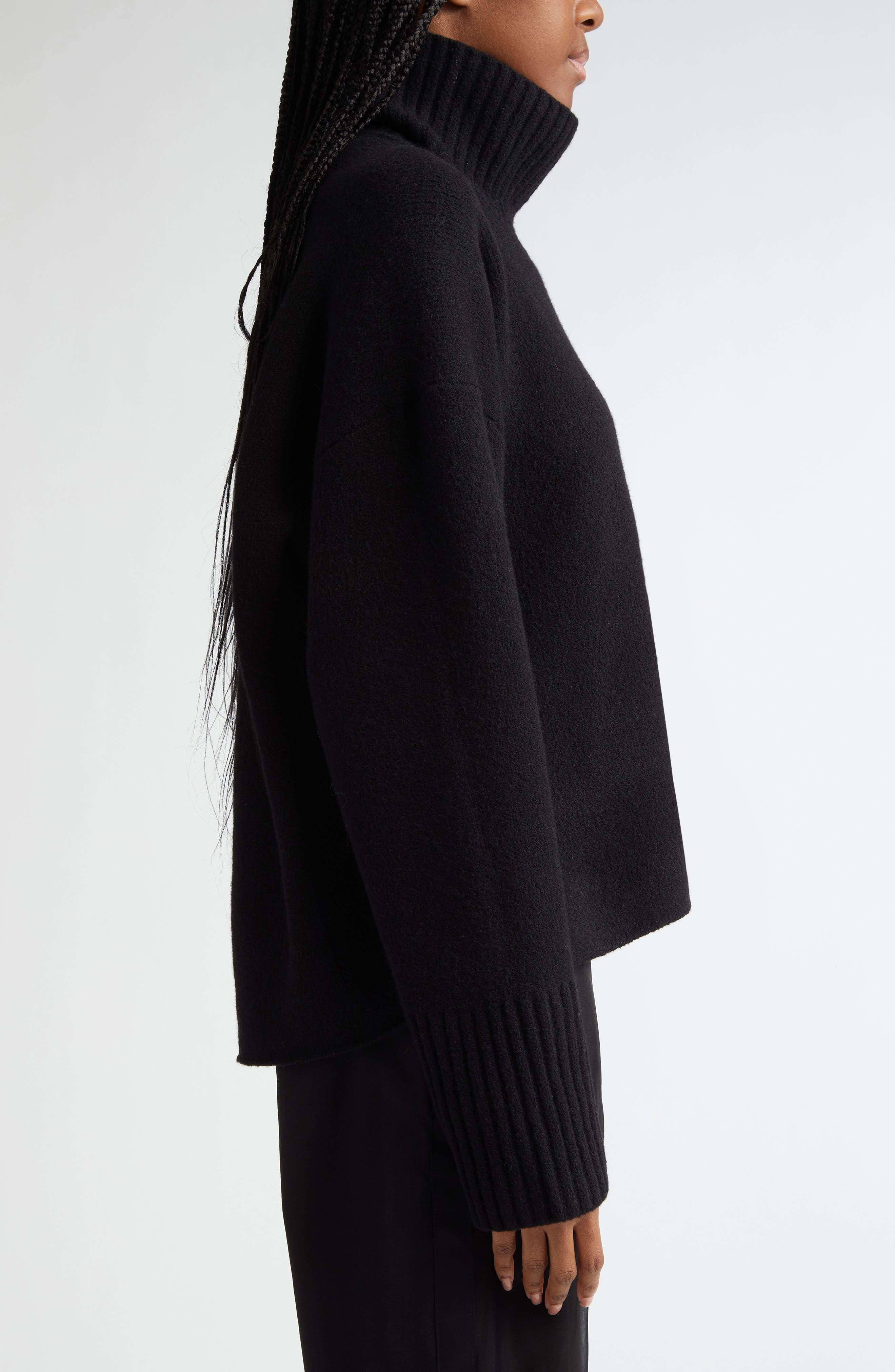 Proenza Schouler Sandra Cashmere & Wool Blend Turtleneck Sweater in Black at Nordstrom - 4