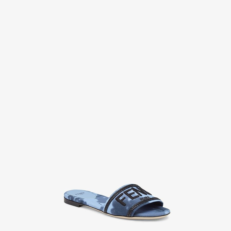 FENDI Light blue canvas slides outlook
