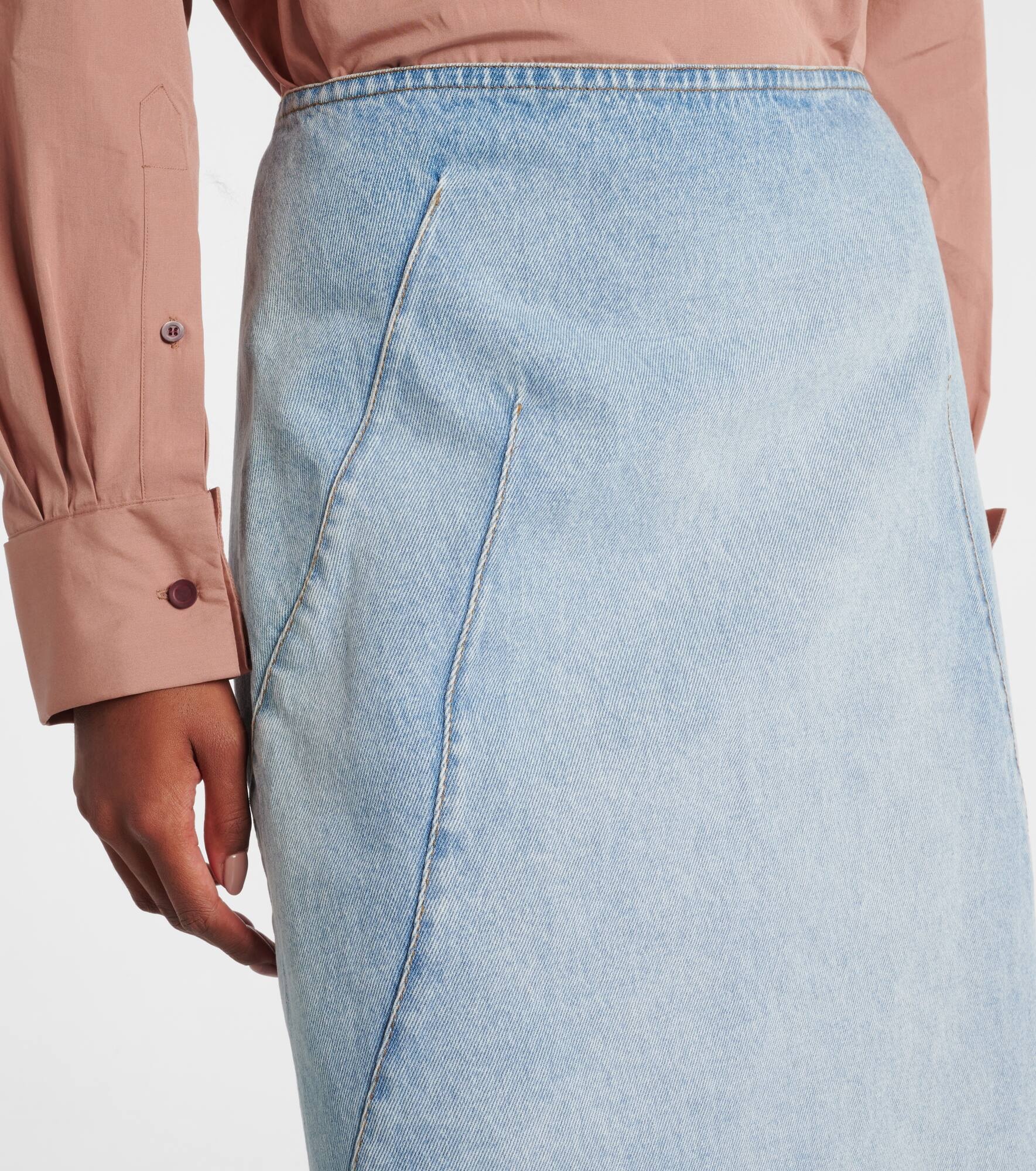Denim midi skirt - 4