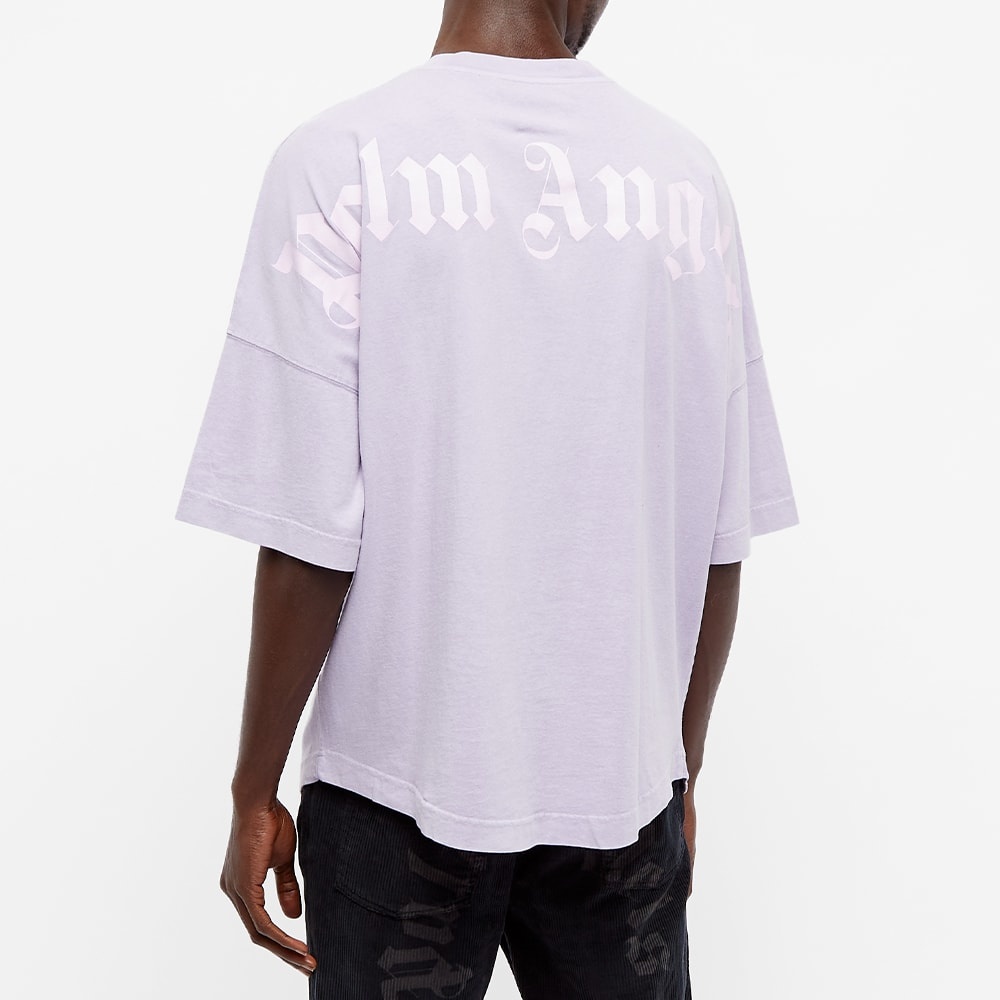 Palm Angels Garment Dyed Mock Neck Oversized Logo Tee - 4