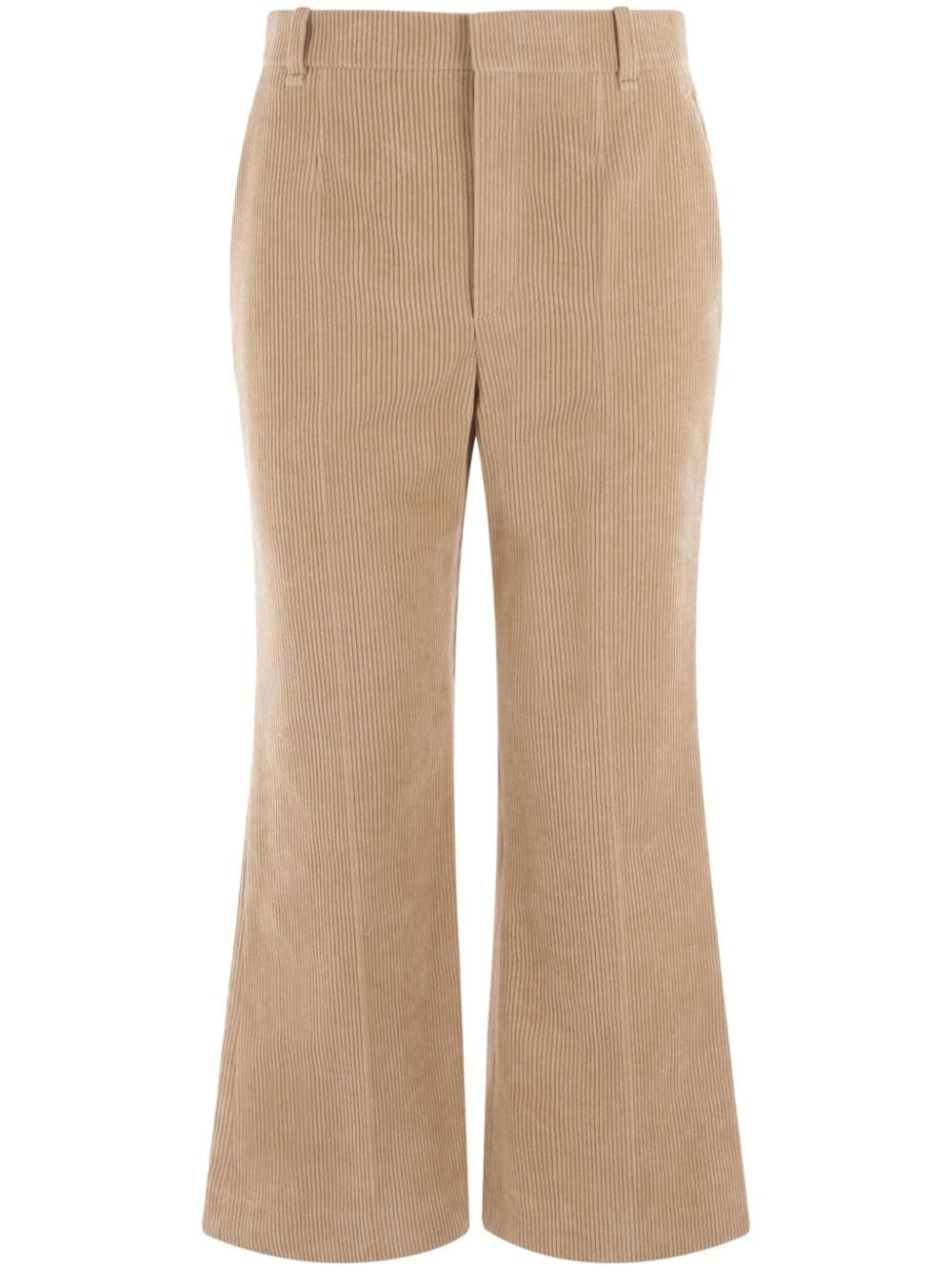 cropped corduroy trousers - 1