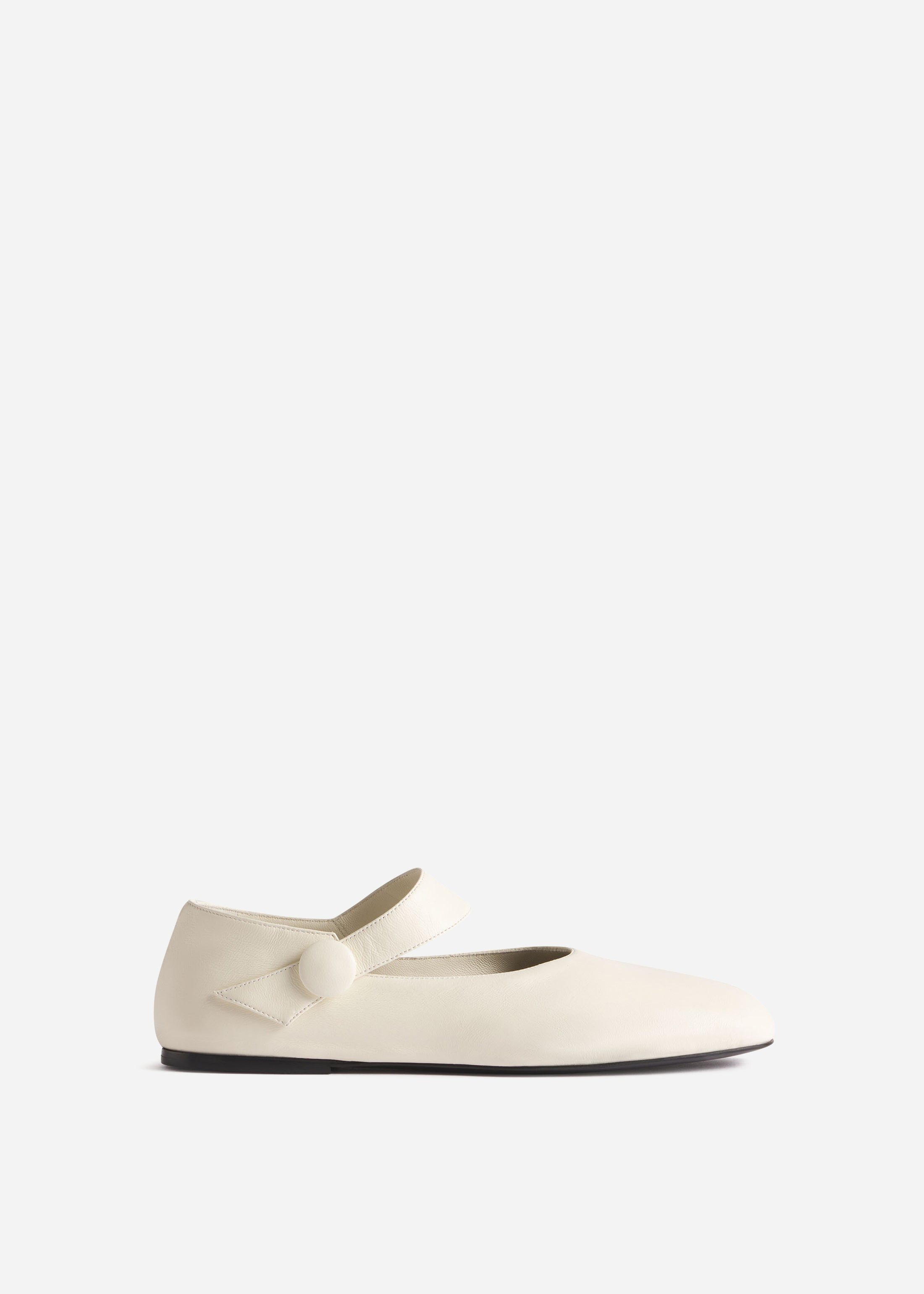 Mary Jane Ballerina Flat in Ivory - 1