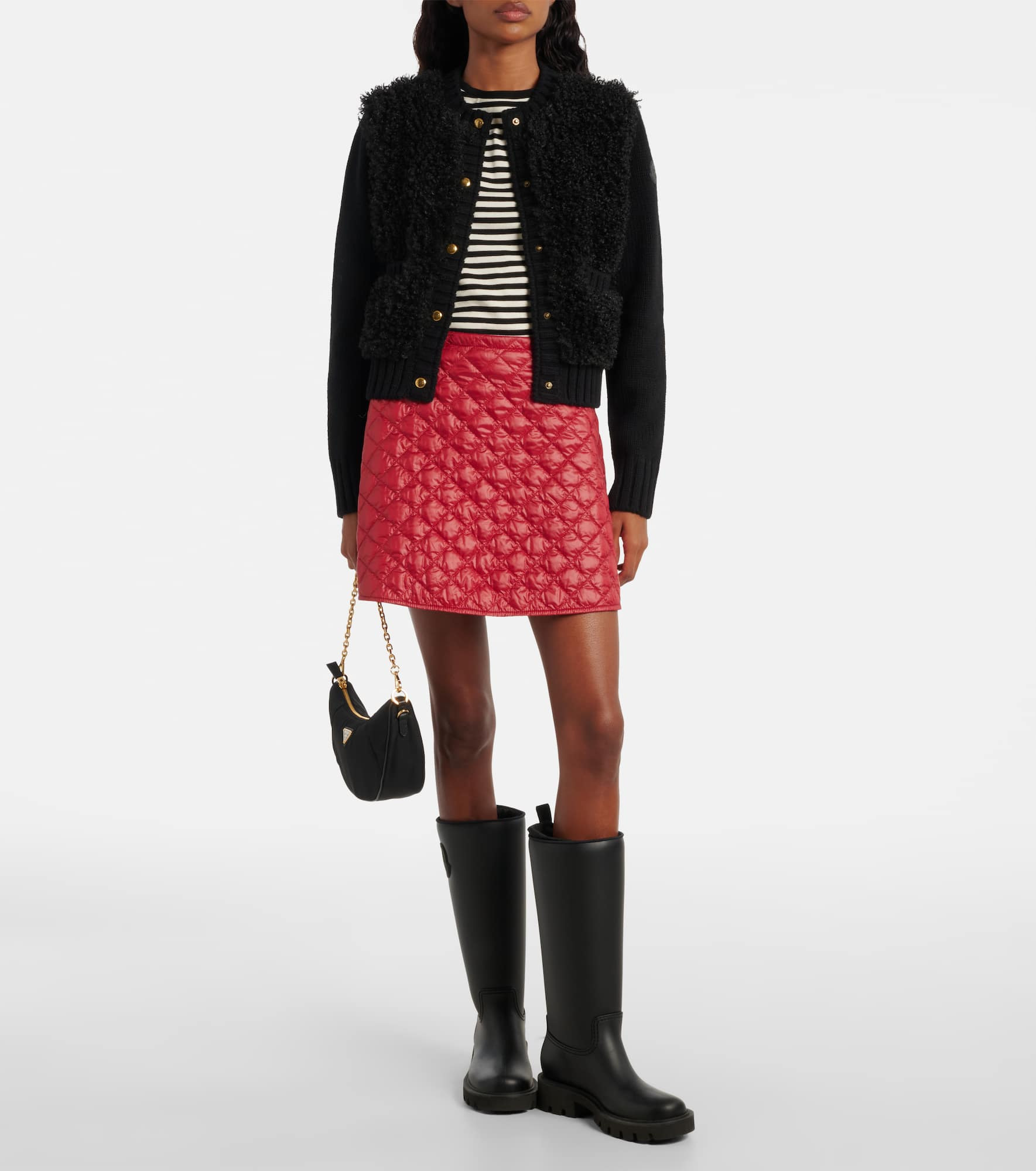 Down-paneled wool and teddy cardigan - 2