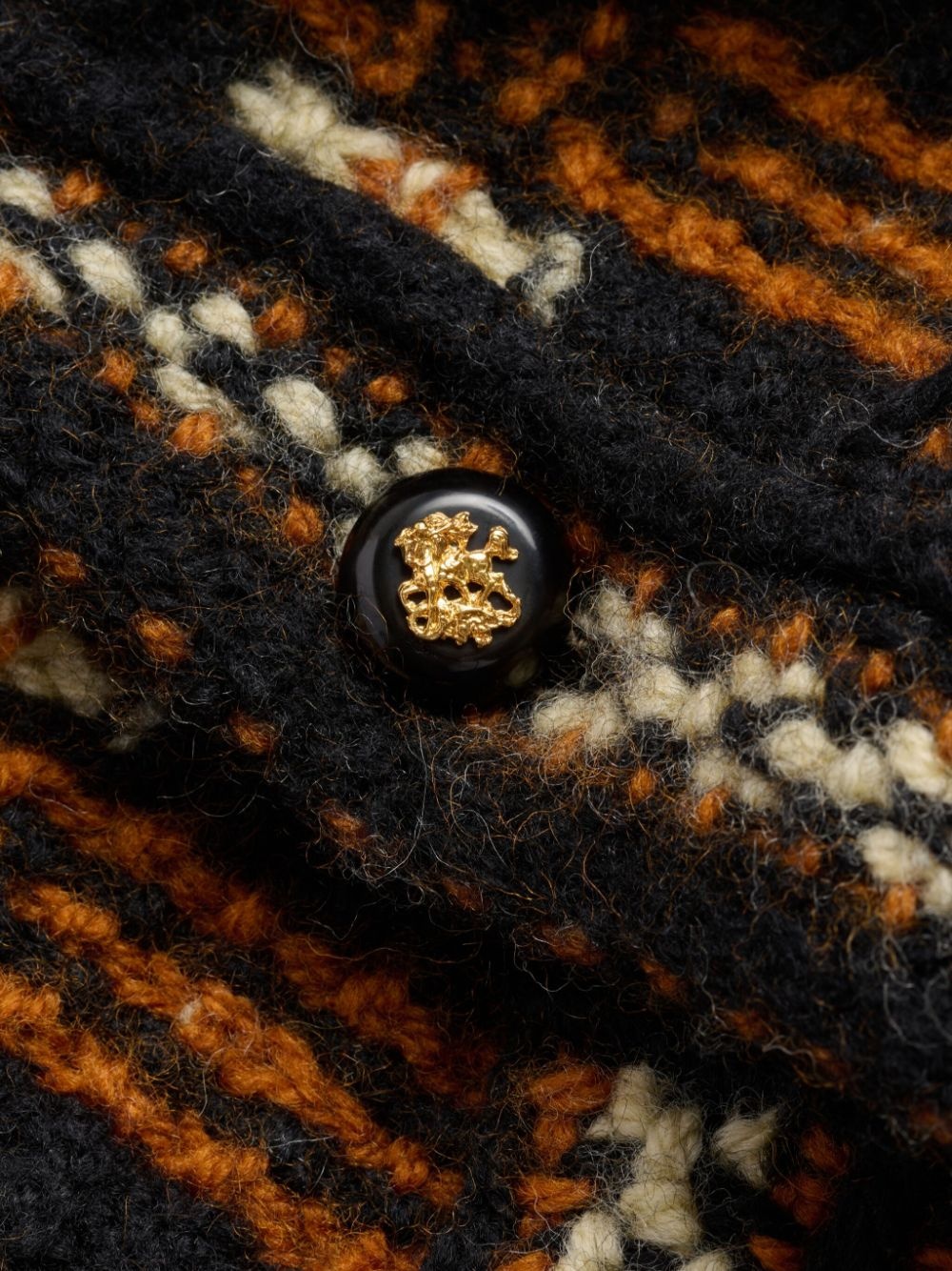 geometric-pattern wool cardigan - 7