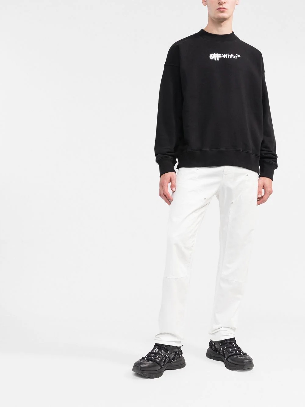 embroidered logo crew-neck sweatshirt - 2