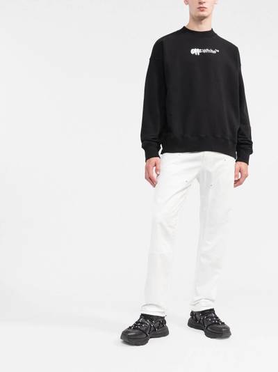 Off-White embroidered logo crew-neck sweatshirt outlook