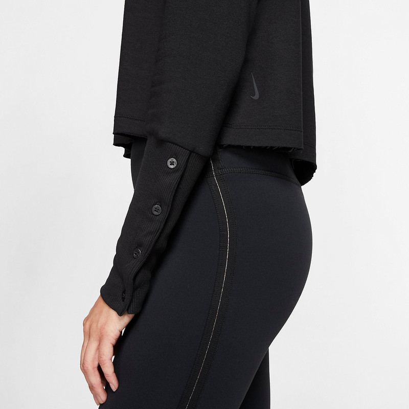 Nike (WMNS) Nike Yoga Luxe Crop Training Hoodie 'Black' CJ3815-010 outlook