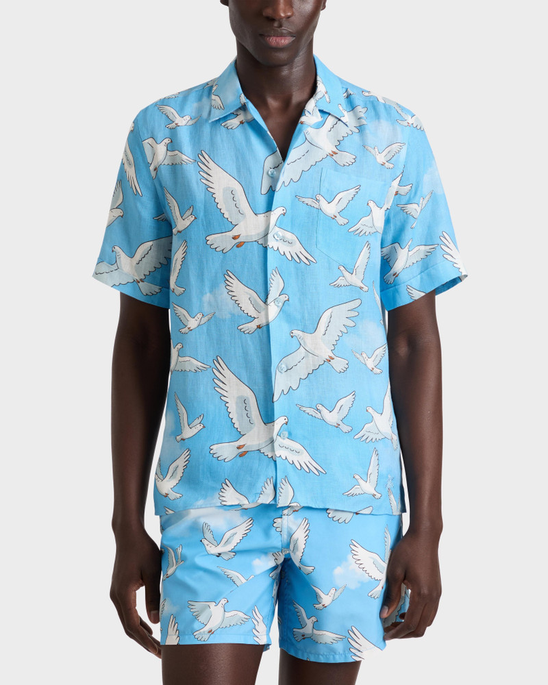 Vilebrequin MEN LINEN BOWLING SHIRT DOVES - VILEBREQUIN X 3.PARADIS outlook