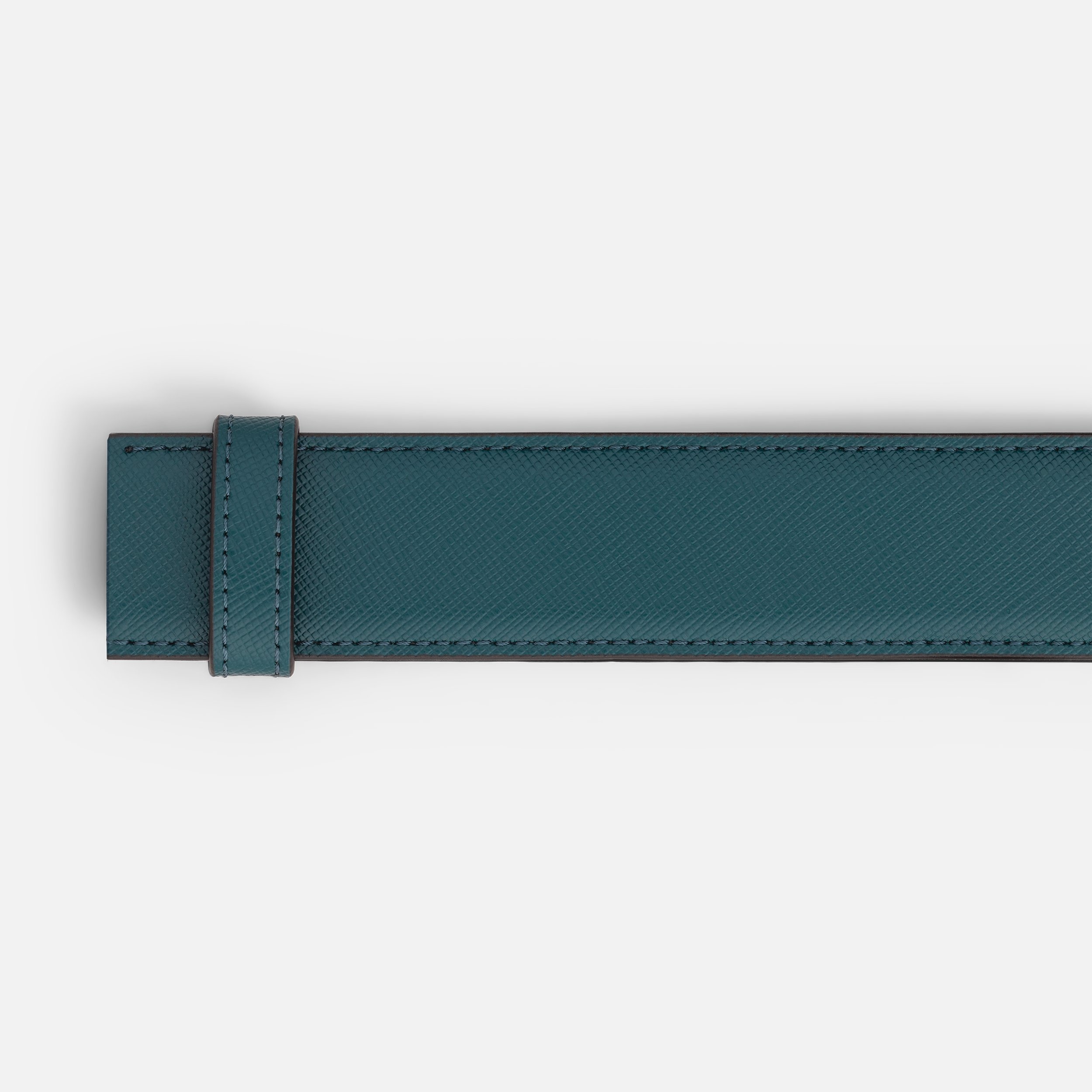 Cyprus blue/black 35mm reversible leather strap - 3