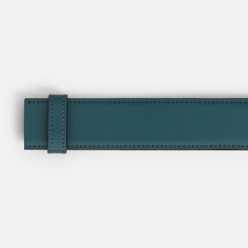 Cyprus blue/black 35mm reversible leather strap 3