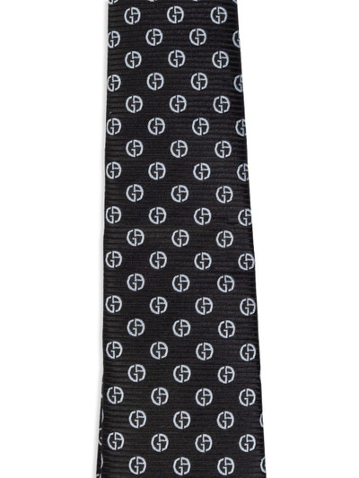 GIORGIO ARMANI monogram-jacquard silk tie outlook