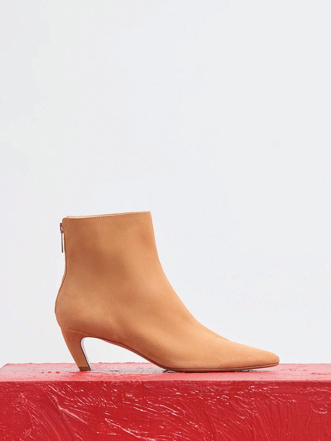 Clayton Ankle Boot in Dark Camel Suede - 5