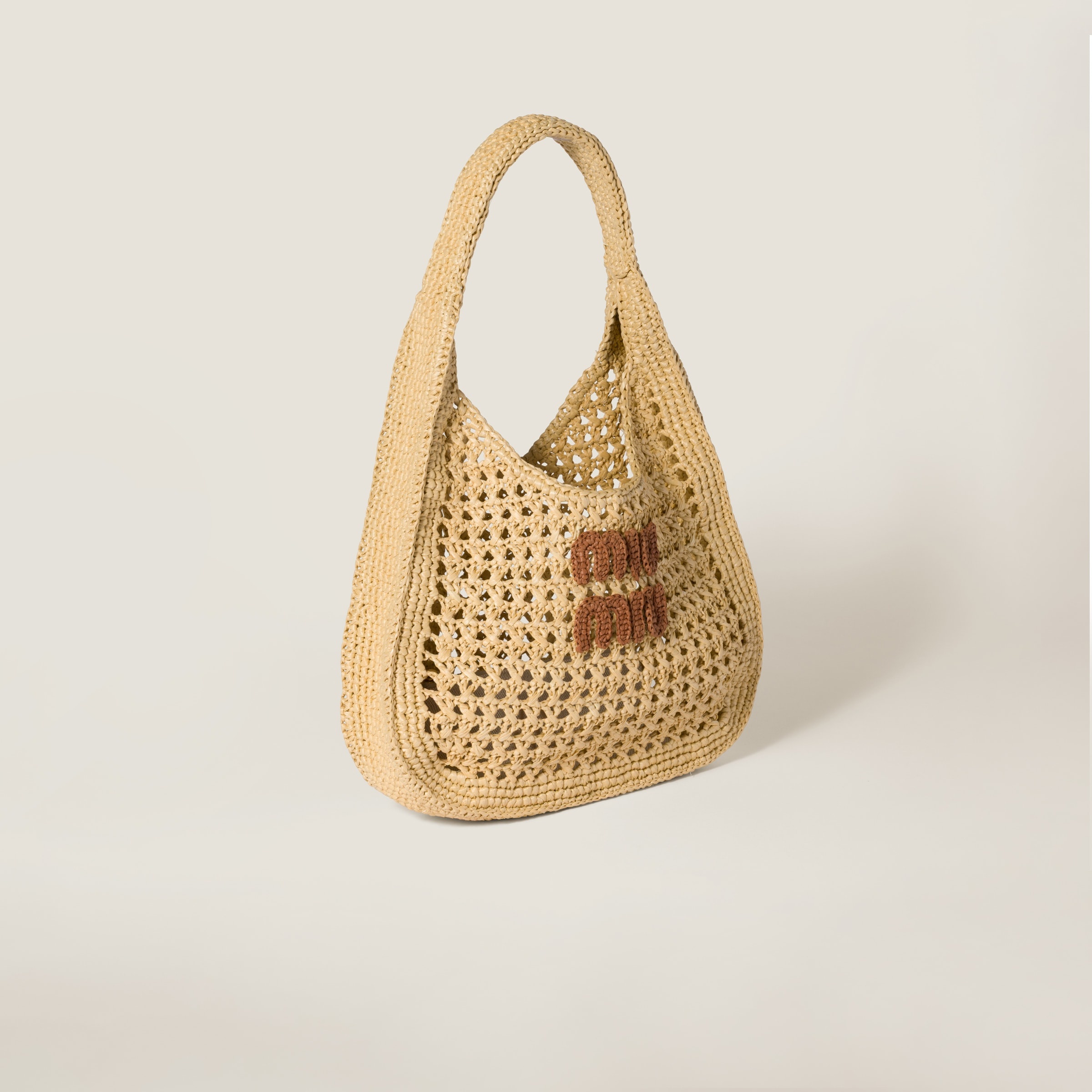 Raffia-effect woven hobo bag - 3