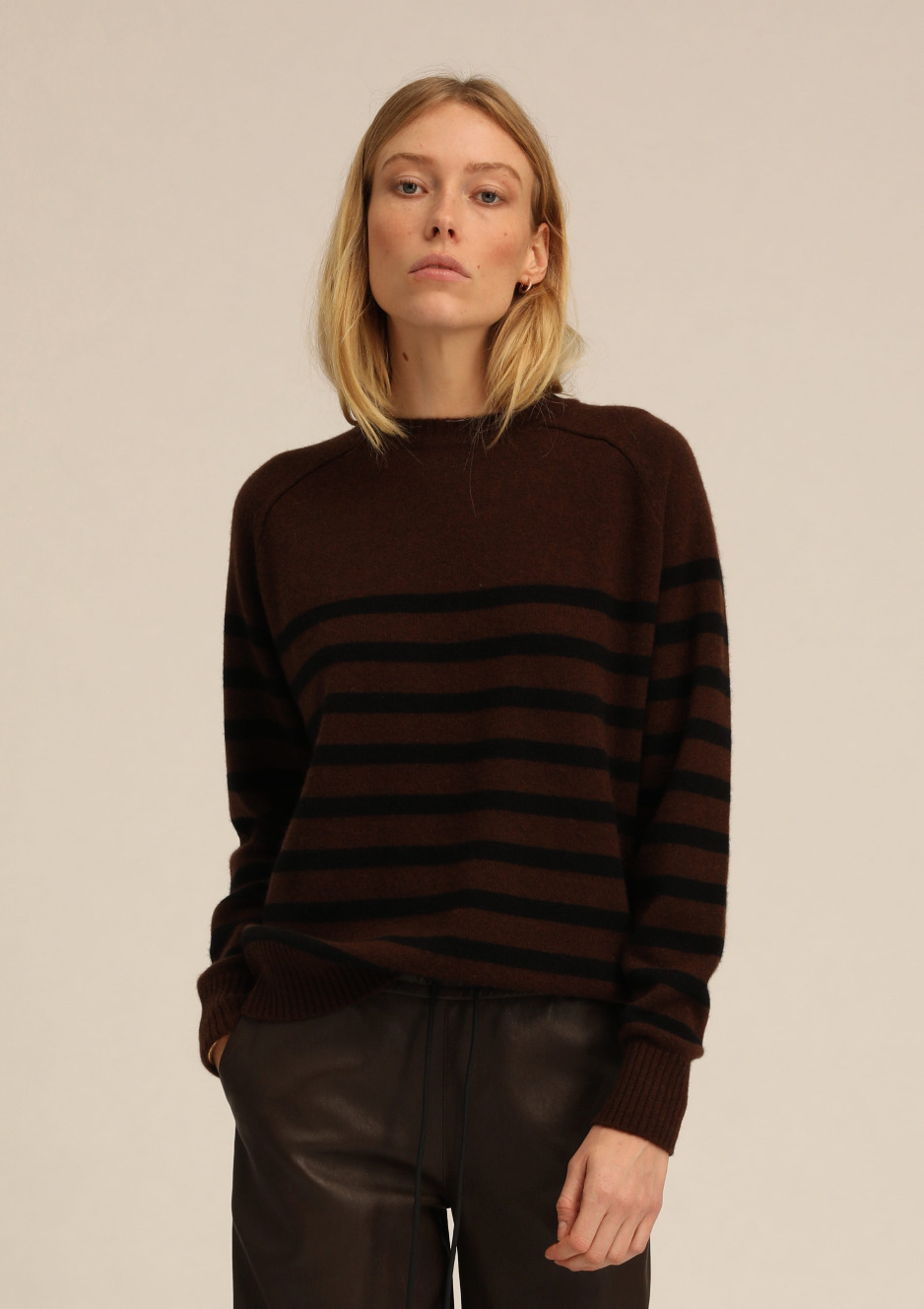 AMERICANO STRIPED CASHMERE CREWNECK - 5
