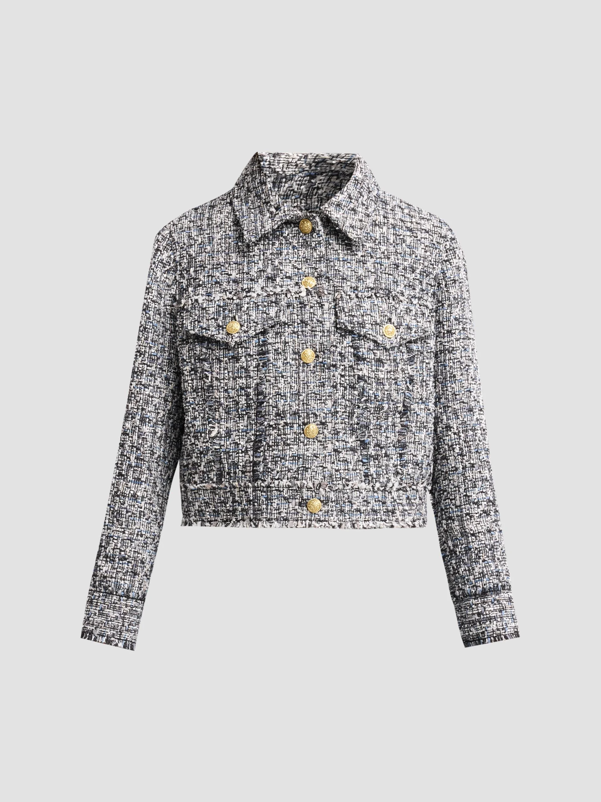 Women's Chloe Cropped Boxy Jacket - Black Off White - 1