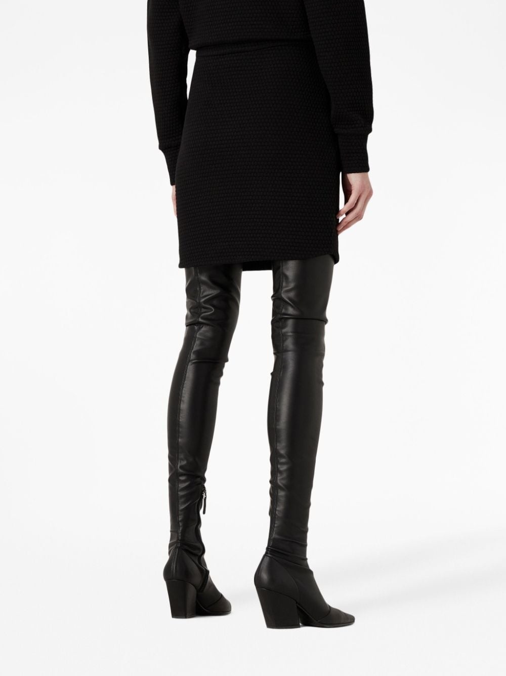 elasticated-waist textured skirt - 4