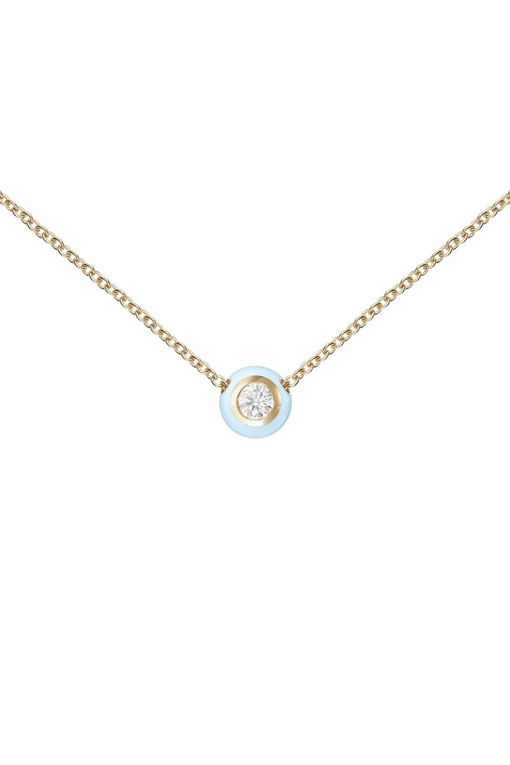 Small Pastel Blue Audrey Pendant Necklace - 1
