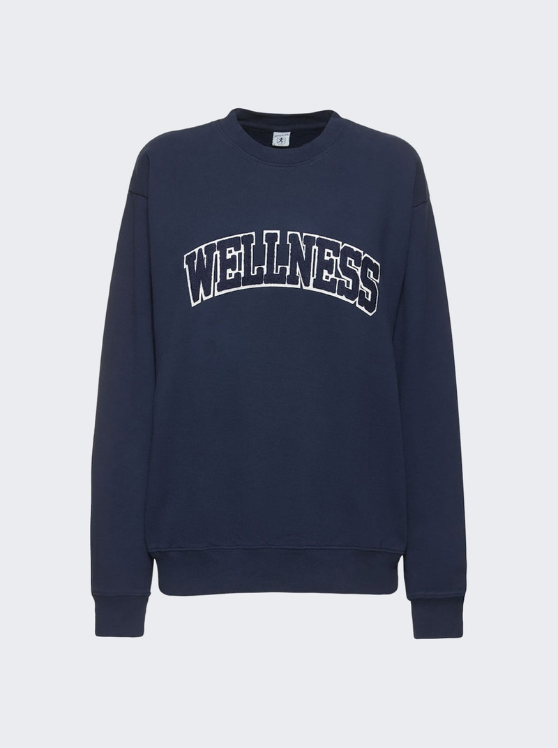 Wellness Boucle Crewneck Navy And White 1