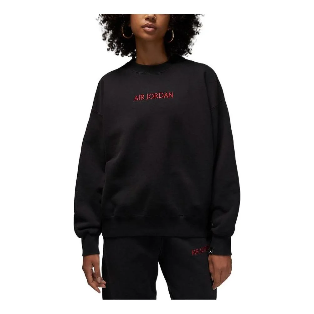 (WMNS) Air Jordan Worldmark Crewneck Sweatshirt 'Black' DV6470-010 - 1