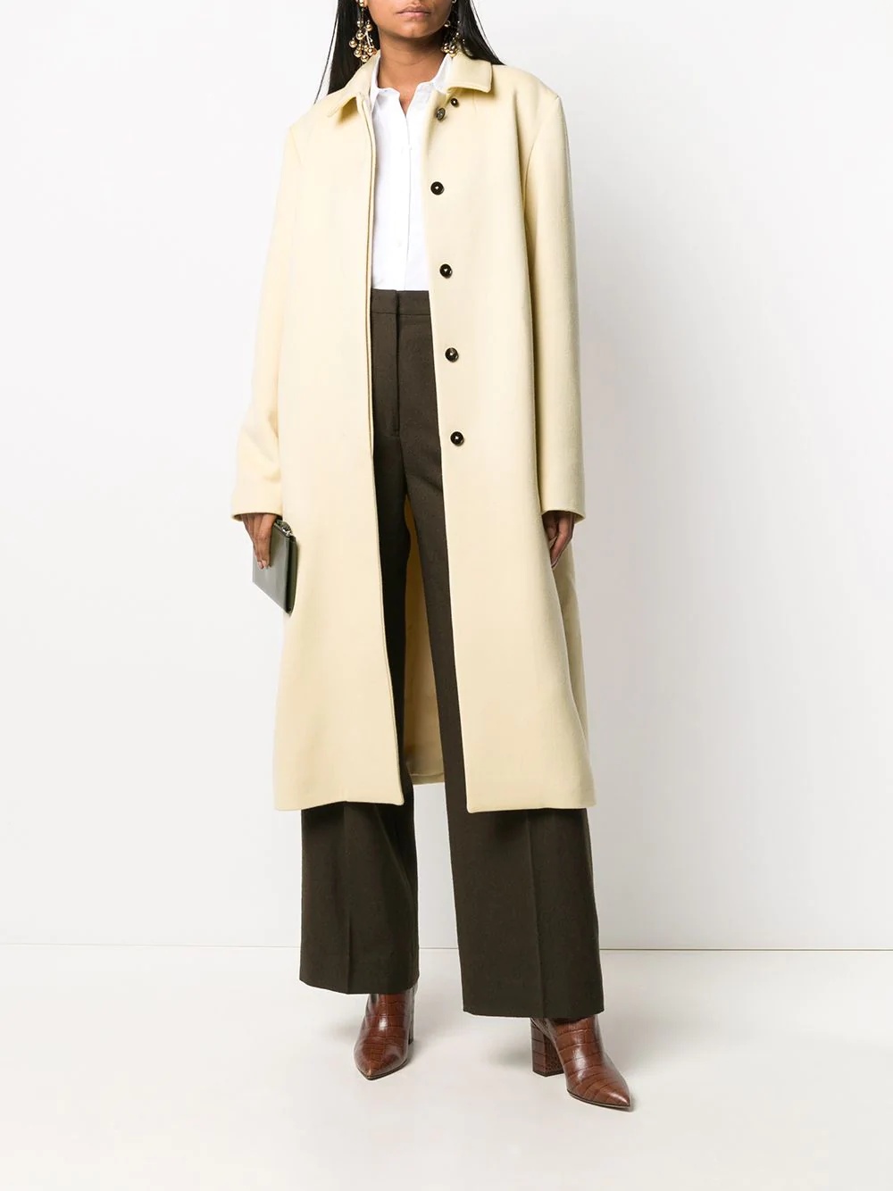 single-breasted midi coat - 2