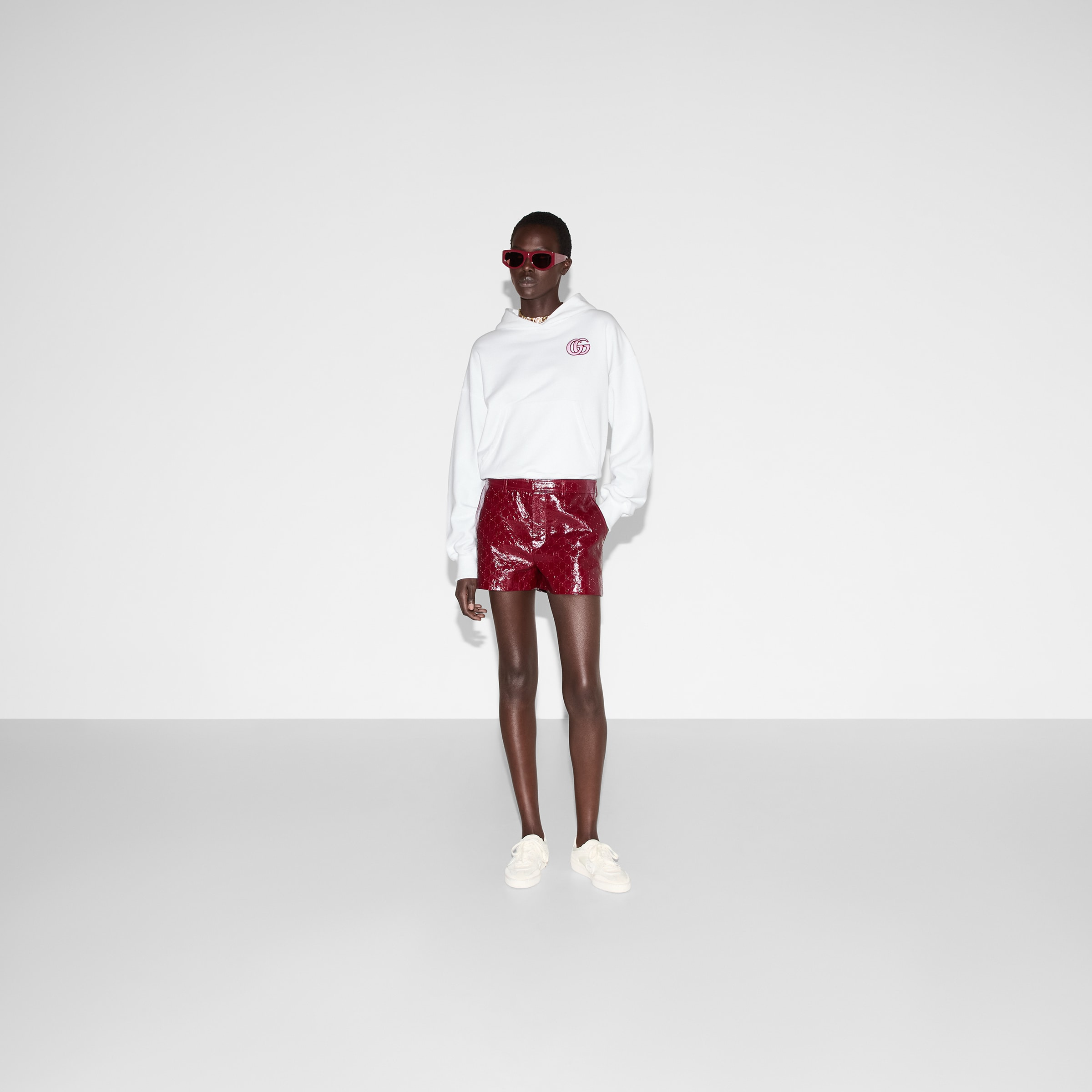 Embroidered cotton jersey hooded sweatshirt - 2
