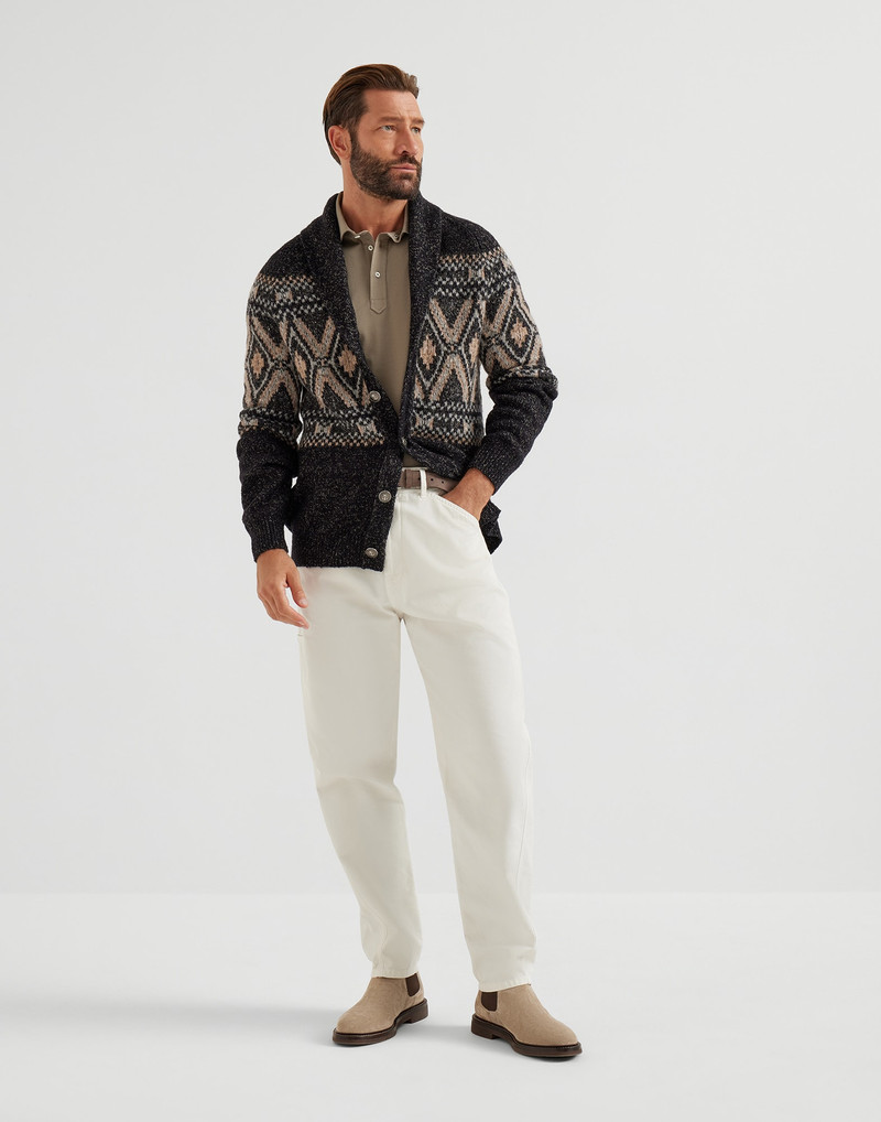 Cotton jersey polo with shirt-style collar 5
