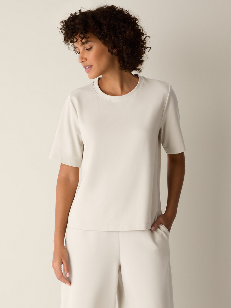 EILEEN FISHER Lightweight Ponte Crew Neck Tee outlook
