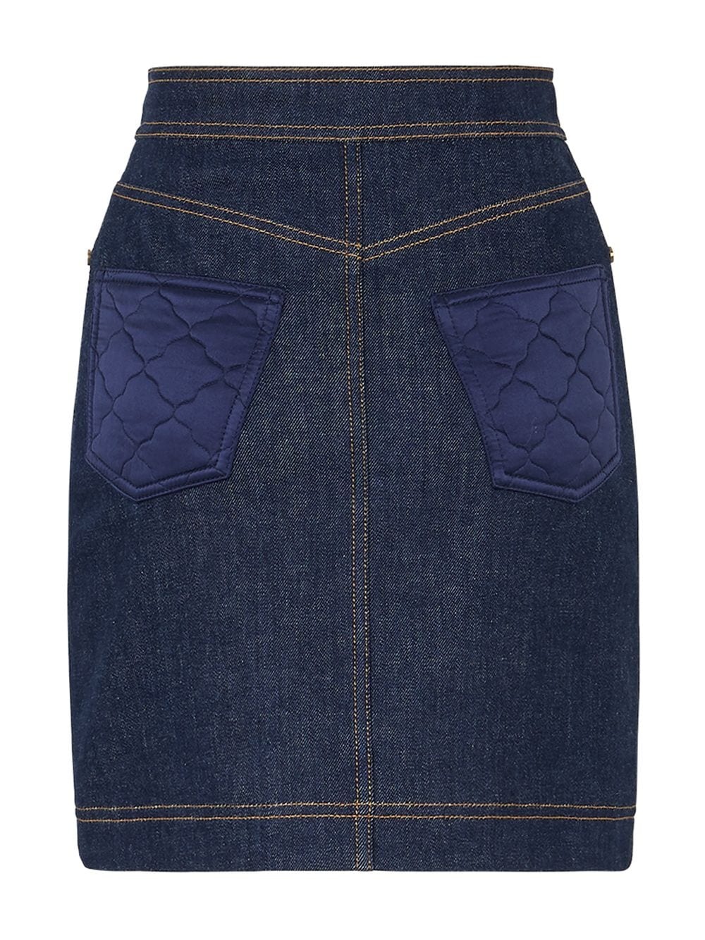 padded-detail denim skirt - 2