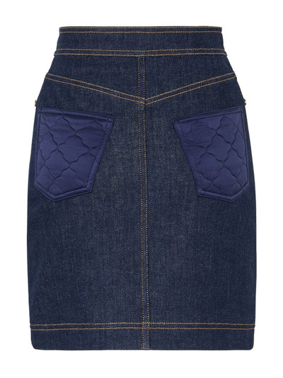 FENDI padded-detail denim skirt outlook