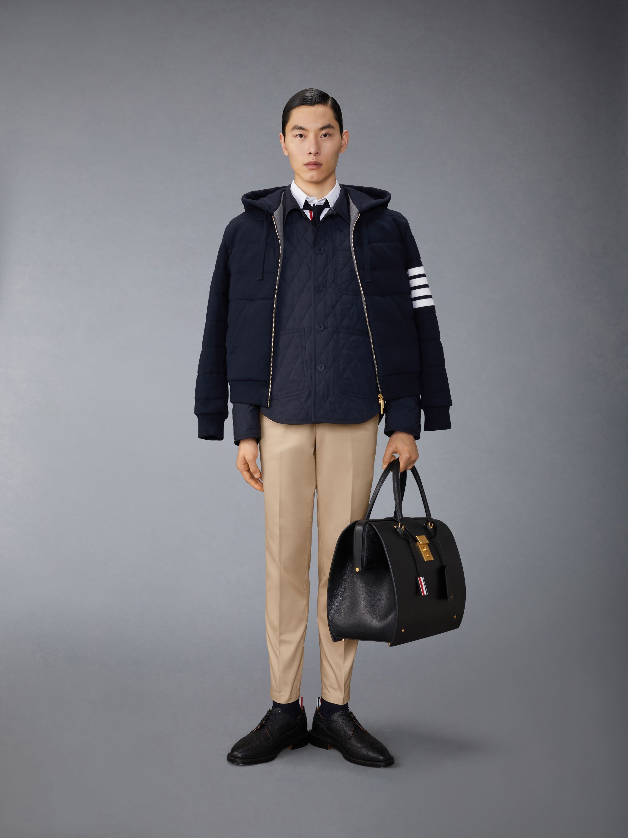 Poly Twill Quilted Applied Pockets and Self Tipping Shirt Jacket - 3