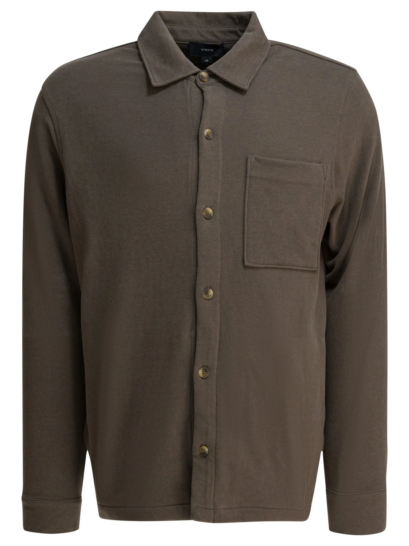 Vince Cotton Suede Overshirt Jacket - 1