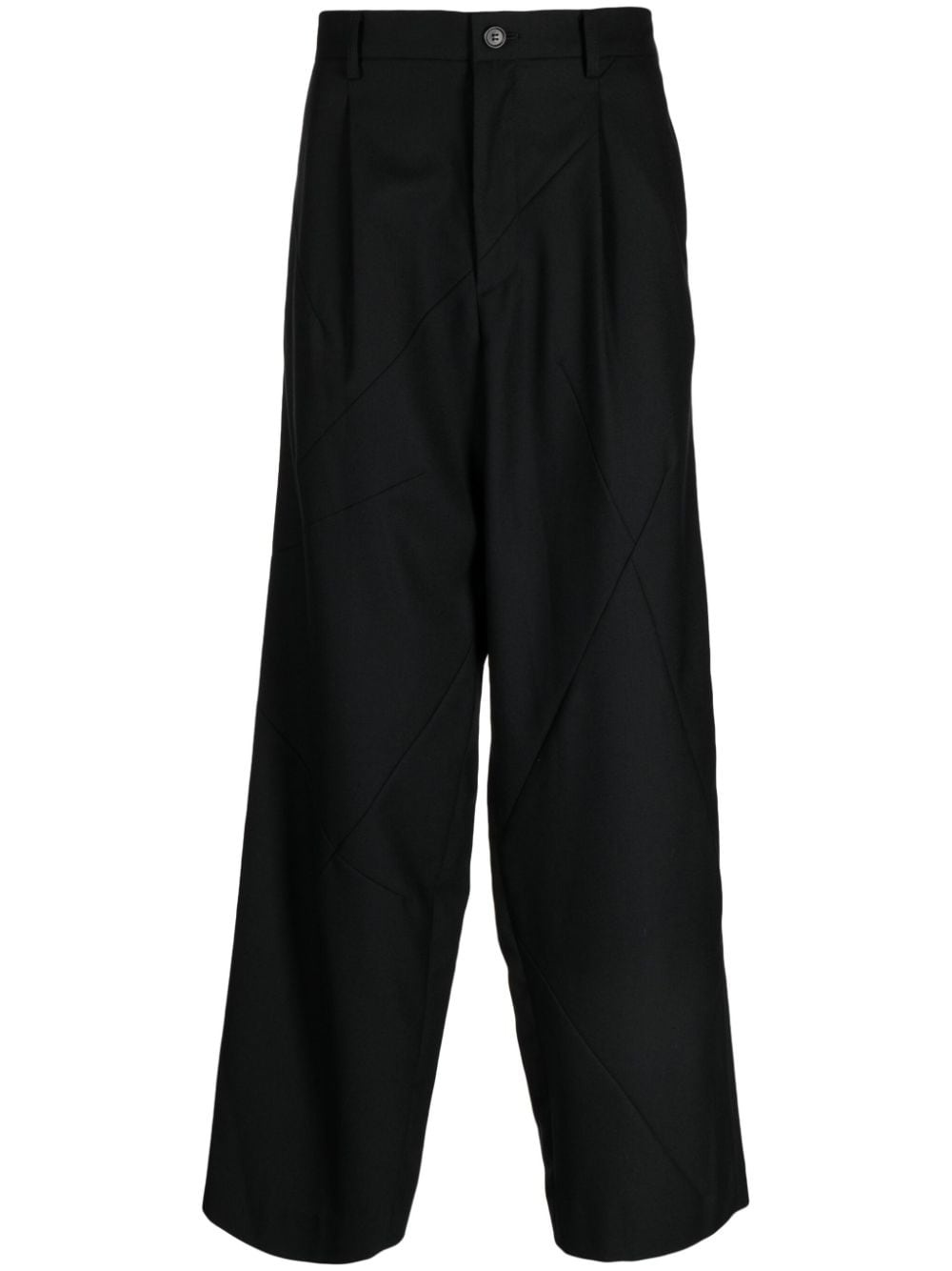 pleat-detailing straight-leg trousers - 1
