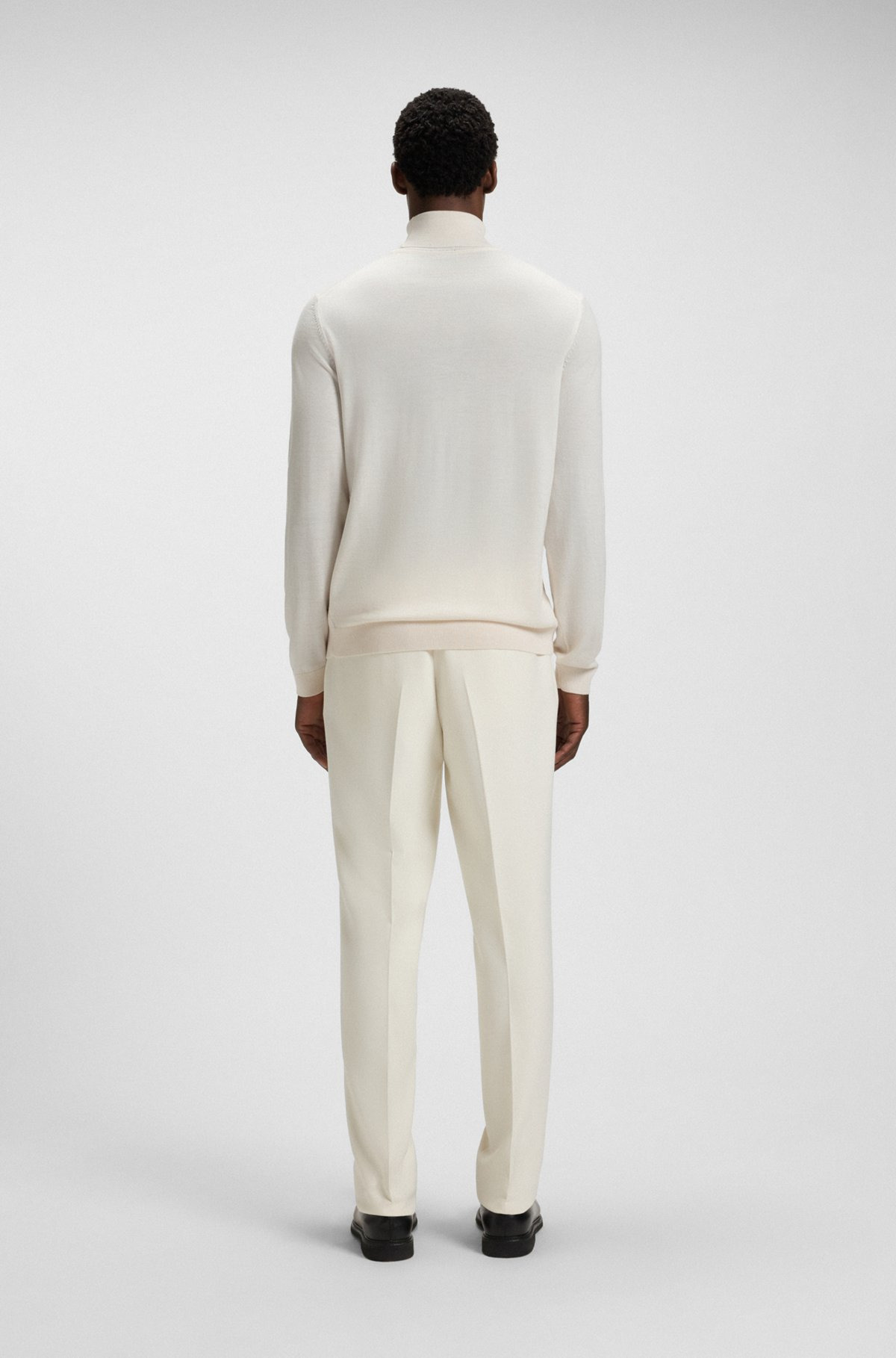 SLIM-FIT ROLL-NECK SWEATER IN MERCERIZED VIRGIN WOOL - 5
