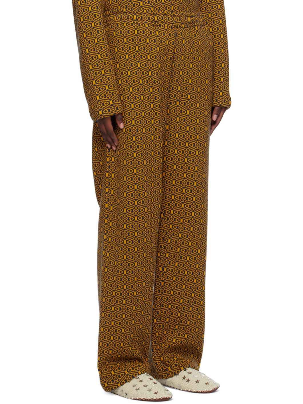 Yellow & Navy Crescent Trousers - 2