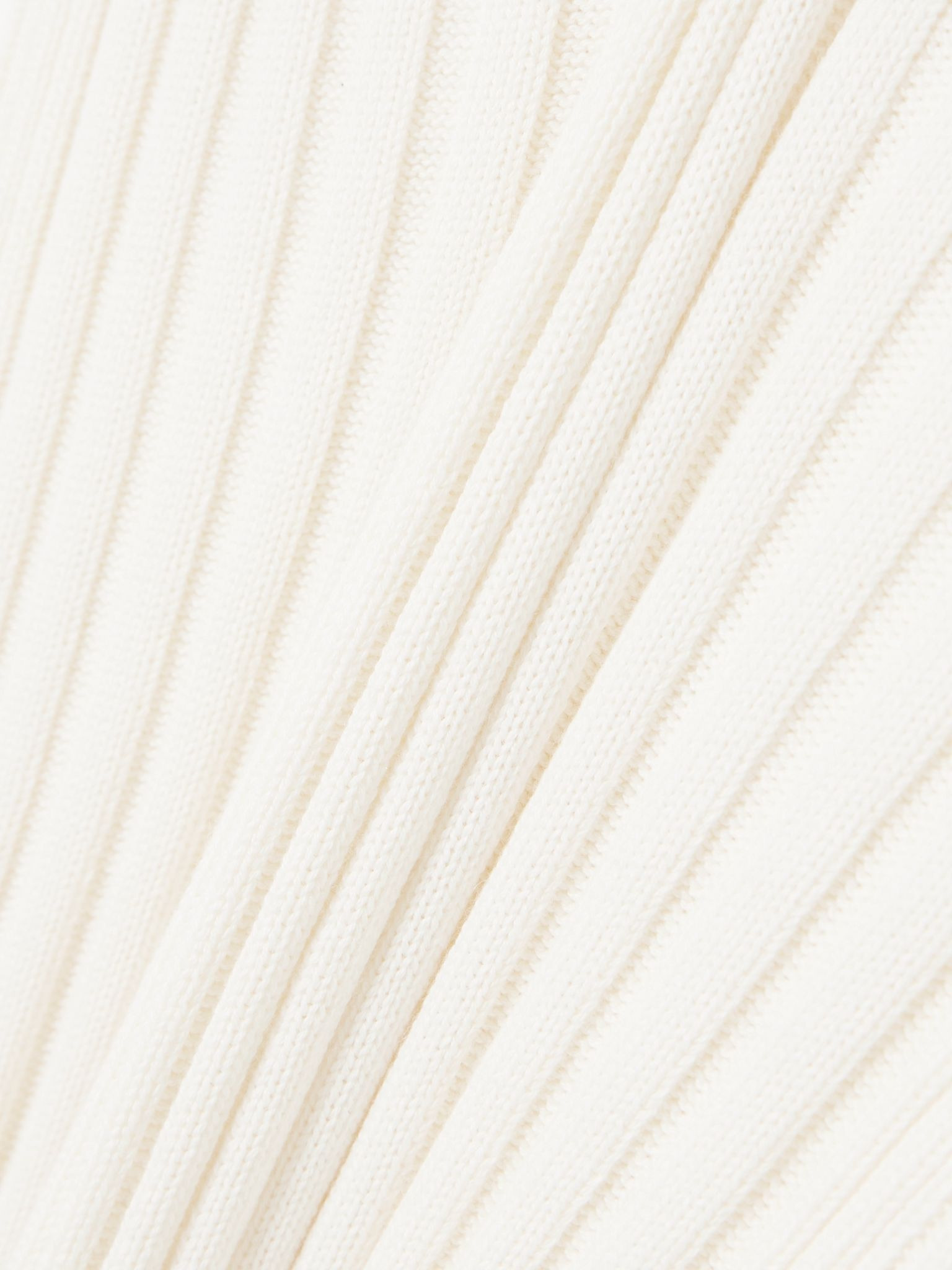 Tenby ribbed cotton, silk and cashmere-blend midi dress Ivory - 4