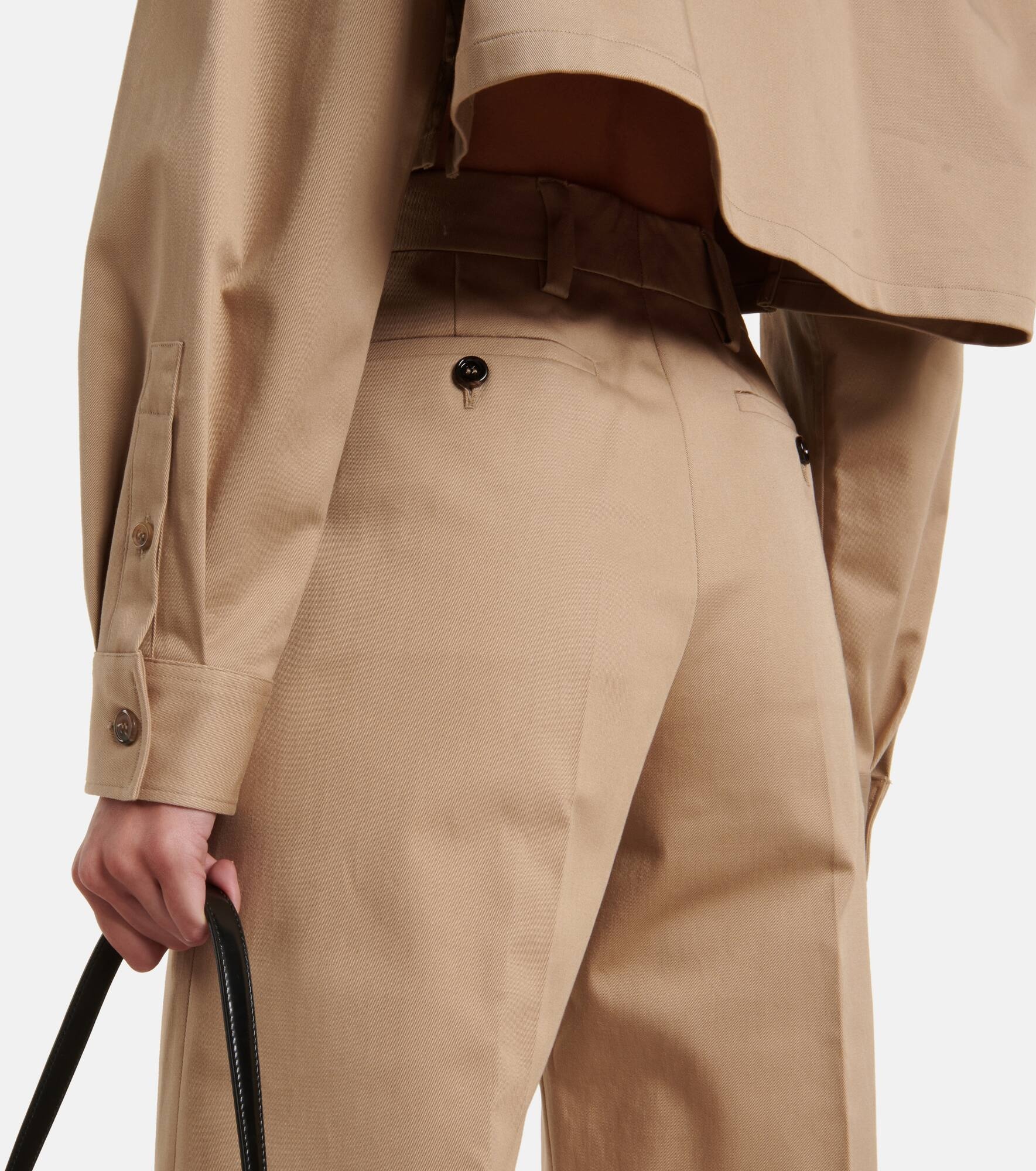 High-rise cotton-blend pants - 5