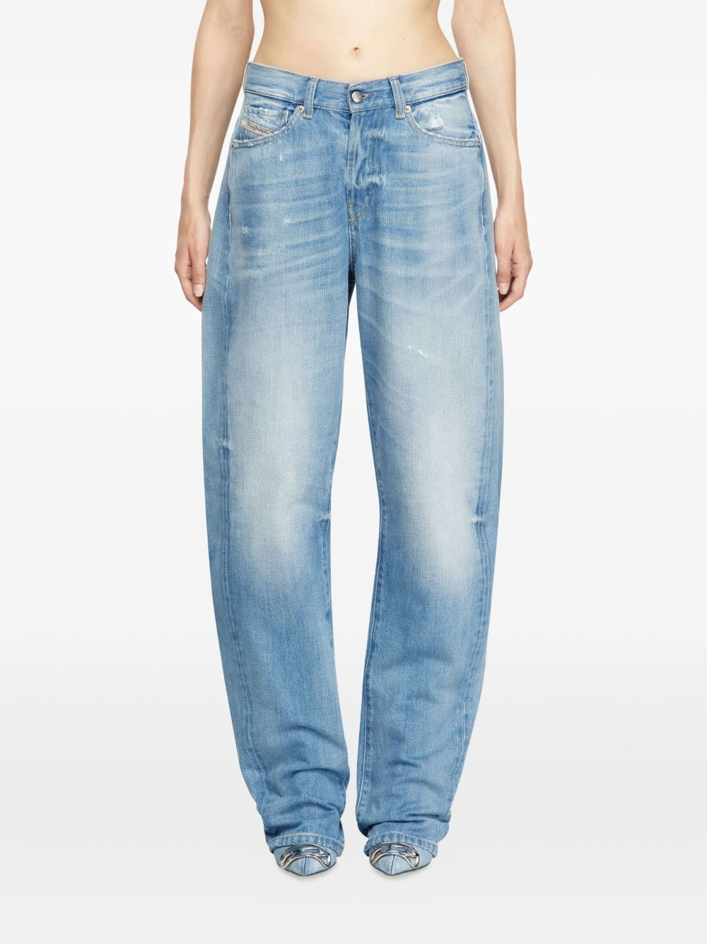 D-Ellz distressed light-wash jeans - 3
