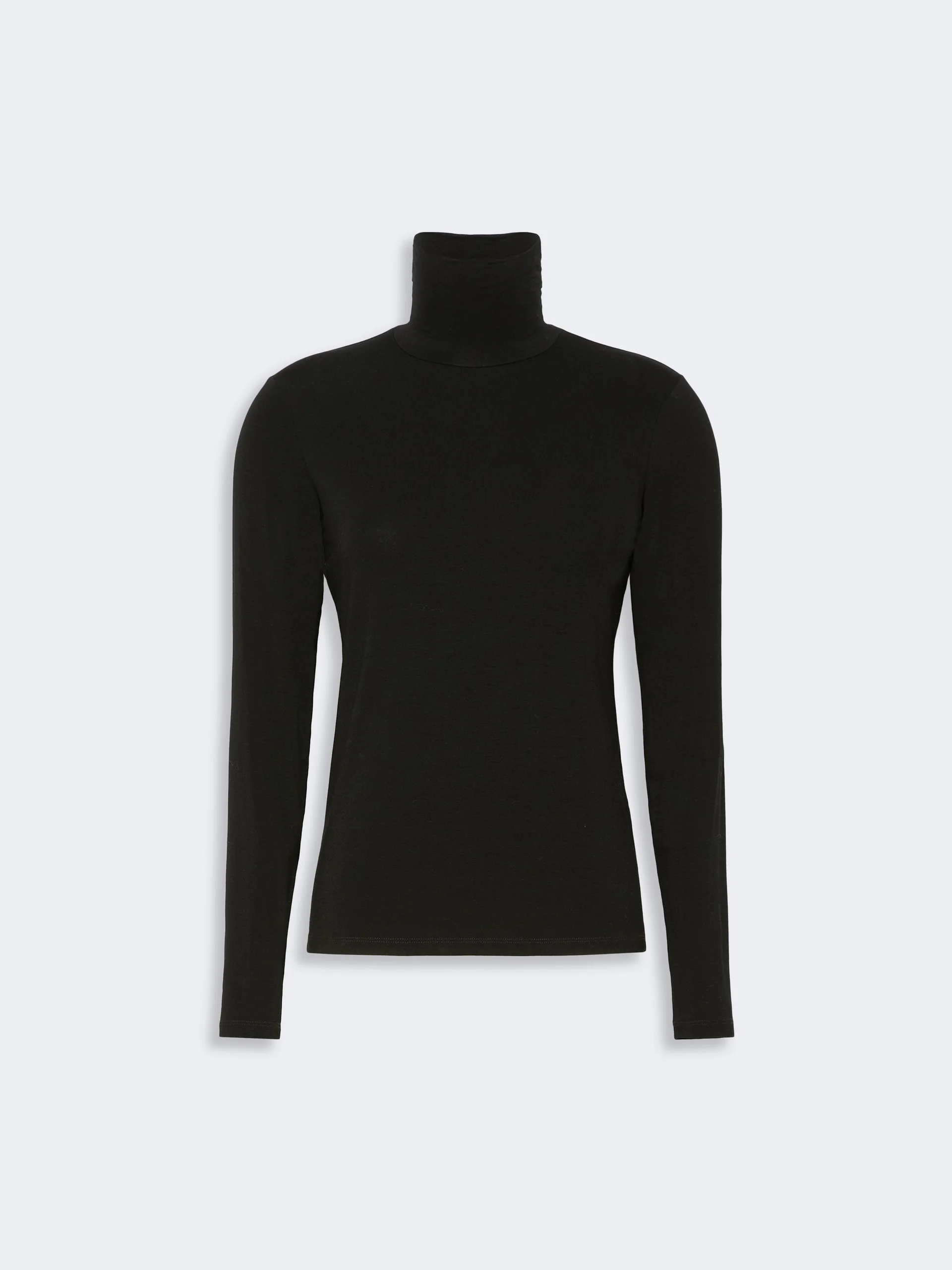 MULTIF Slim-fit top in stretch viscose jersey - BLACK - 1