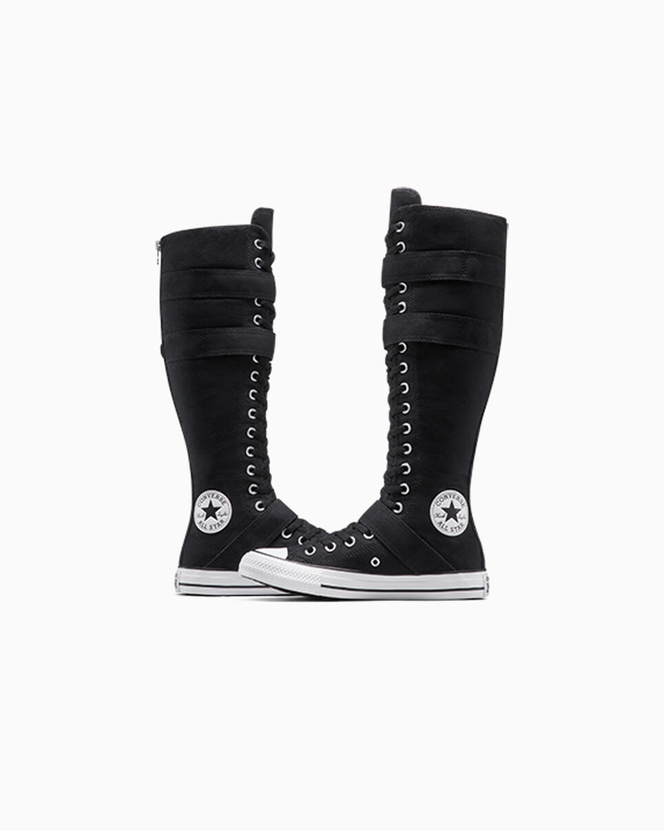 H♡ Converse All Star Chuck Taylor Knee High Black White Women's