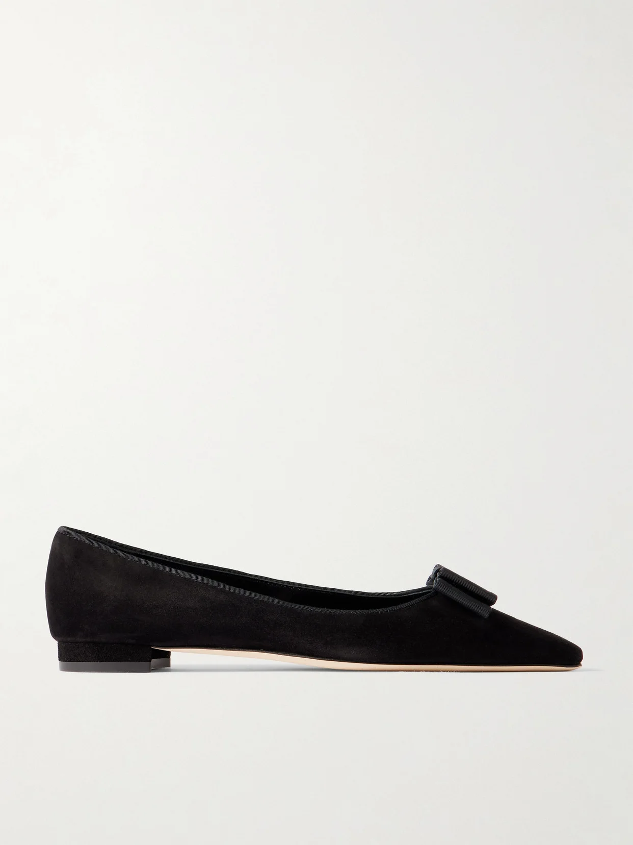 Reador 10 Bow-detailed Suede Point-toe Flats - 1