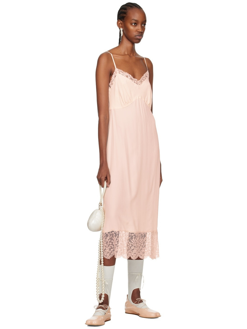 Simone Rocha Pink Gathered Midi Dress outlook