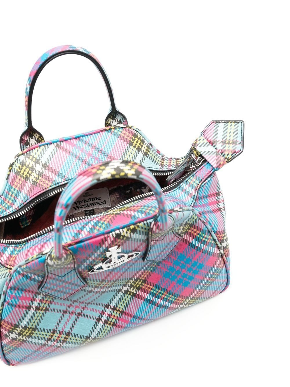 Yasmine tartan-check tote bag - 5