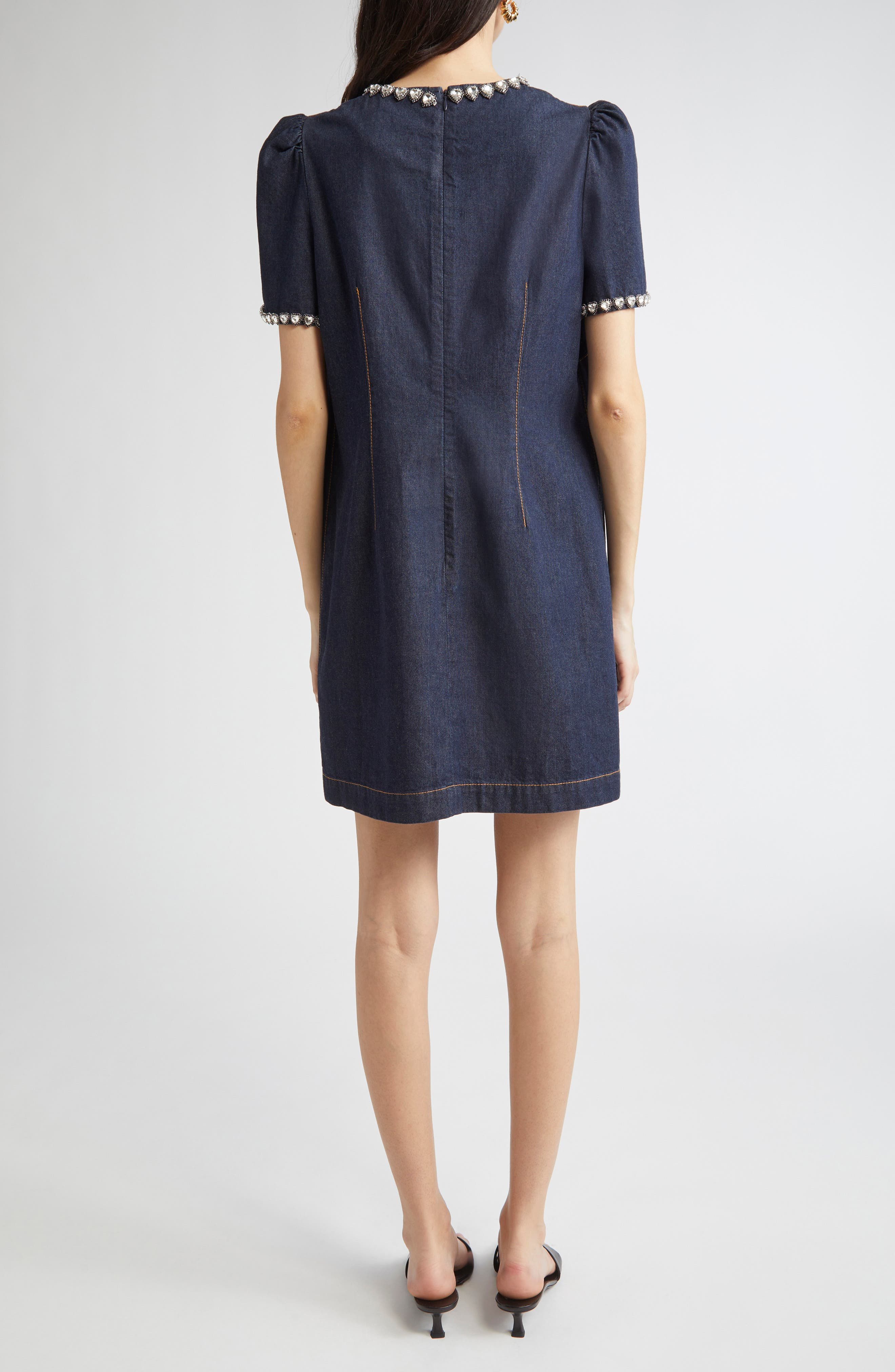 Zimmermann Crystal Embellished Denim Minidress in Night Sky at Nordstrom - 2