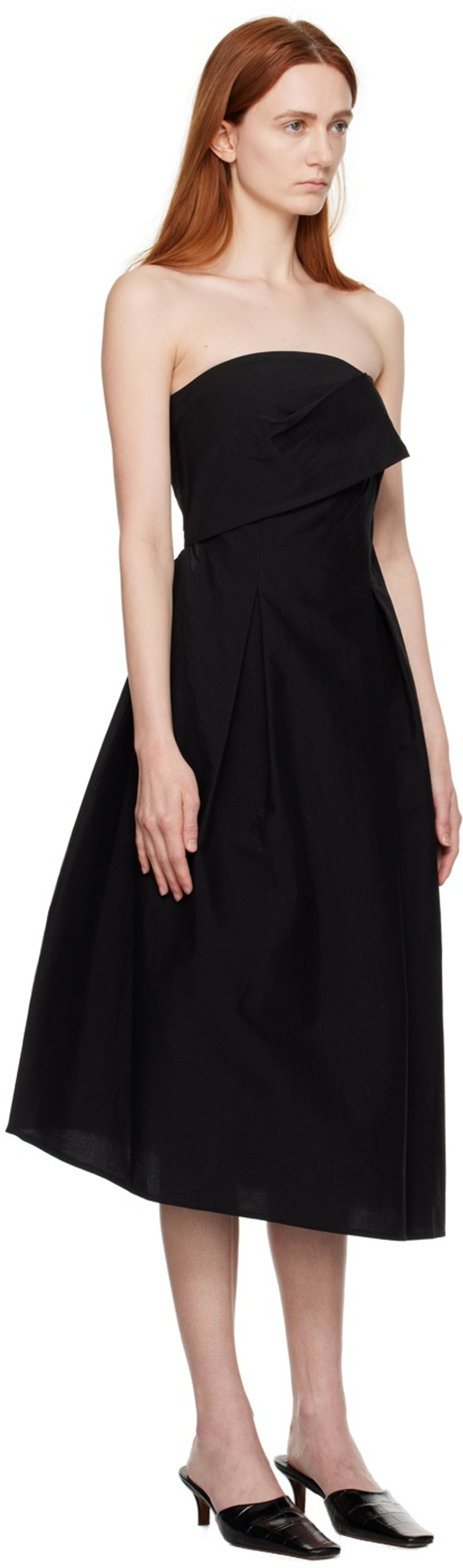 CORDERA Black Strapless Midi Dress outlook